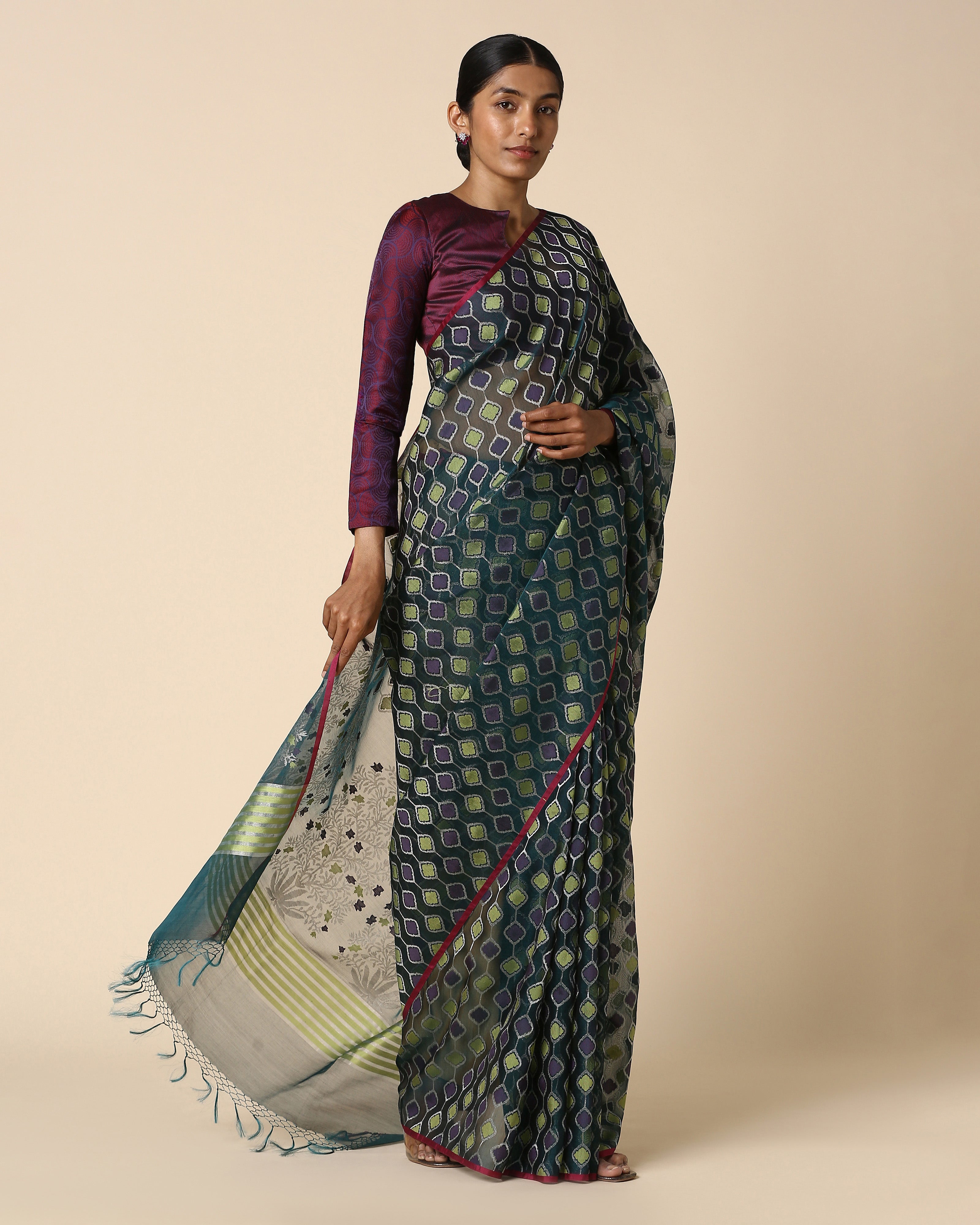 Purala Banarasi Jamdani Silk Cotton Saree