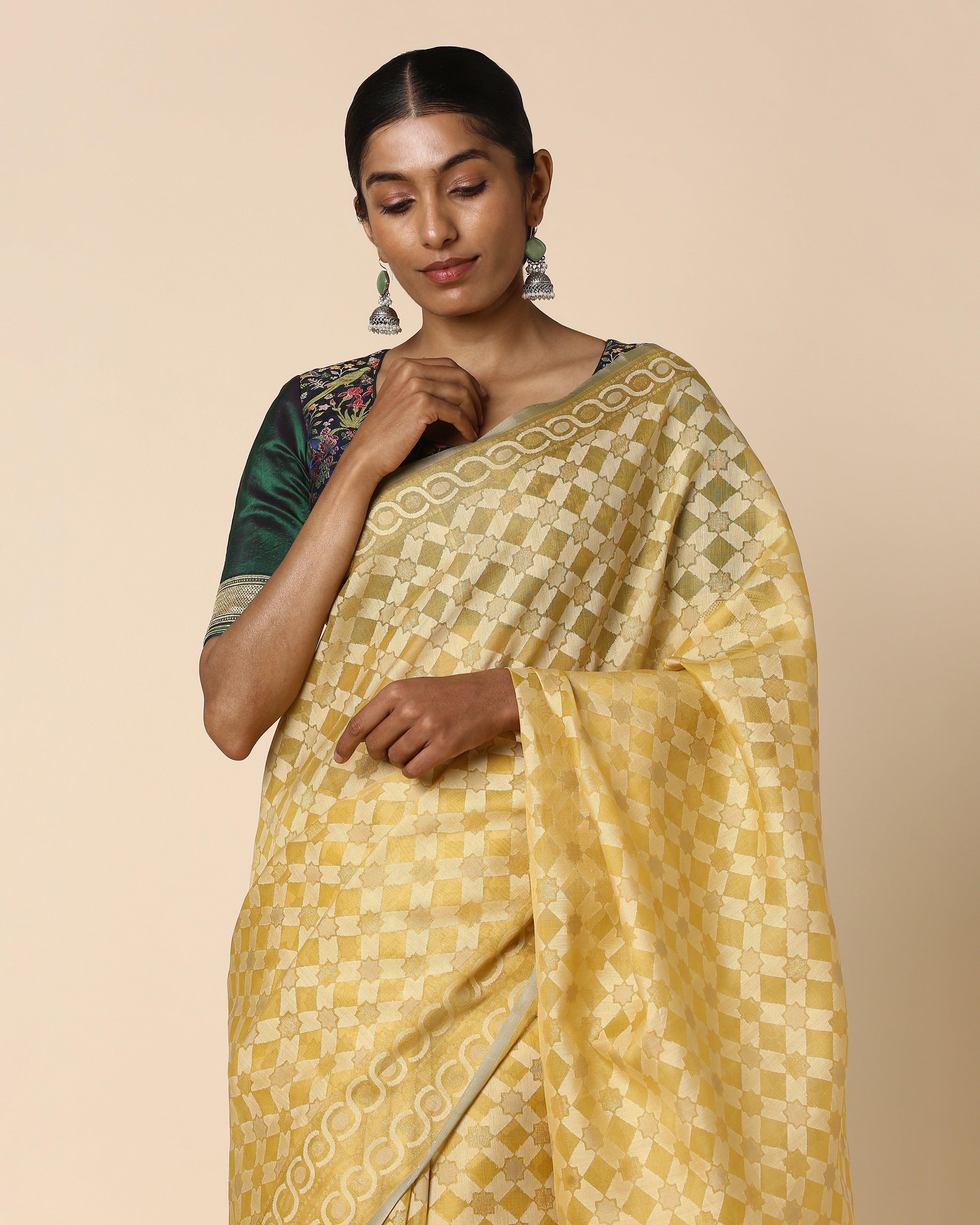 Kaliyah Banarasi Jamdani Silk Cotton Saree