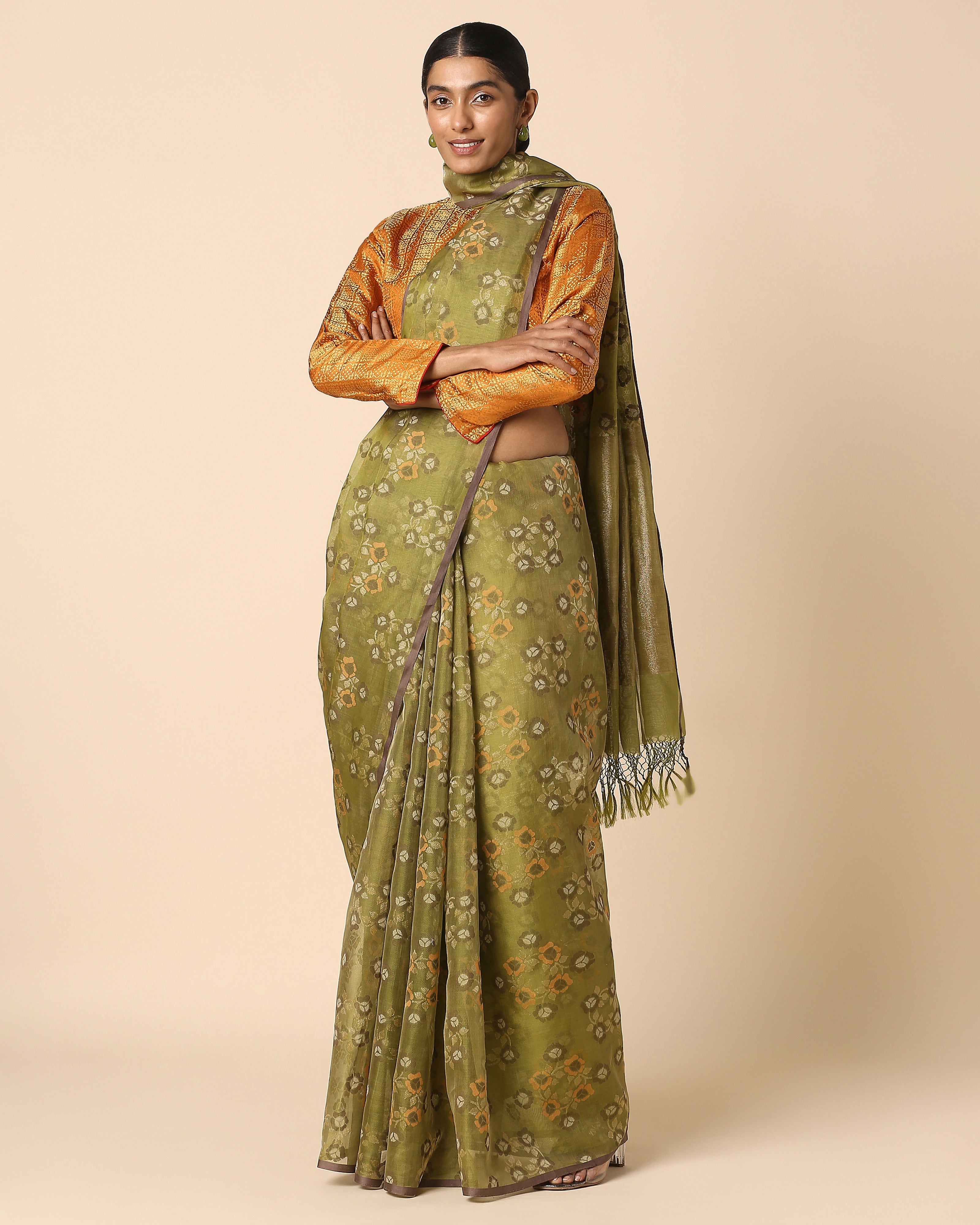 Aja Banarasi Jamdani Silk Cotton Saree