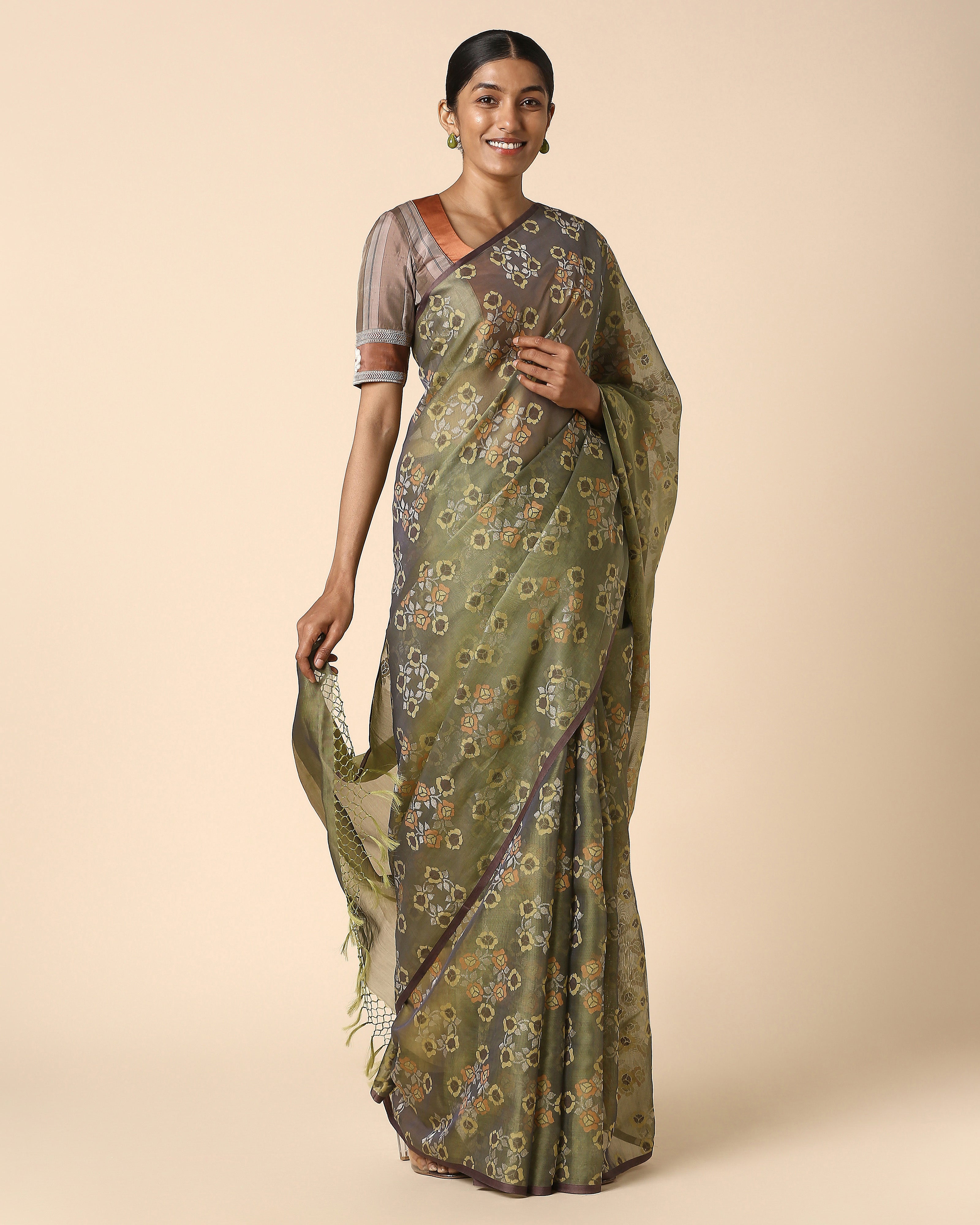 Aja Banarasi Jamdani Silk Cotton Saree