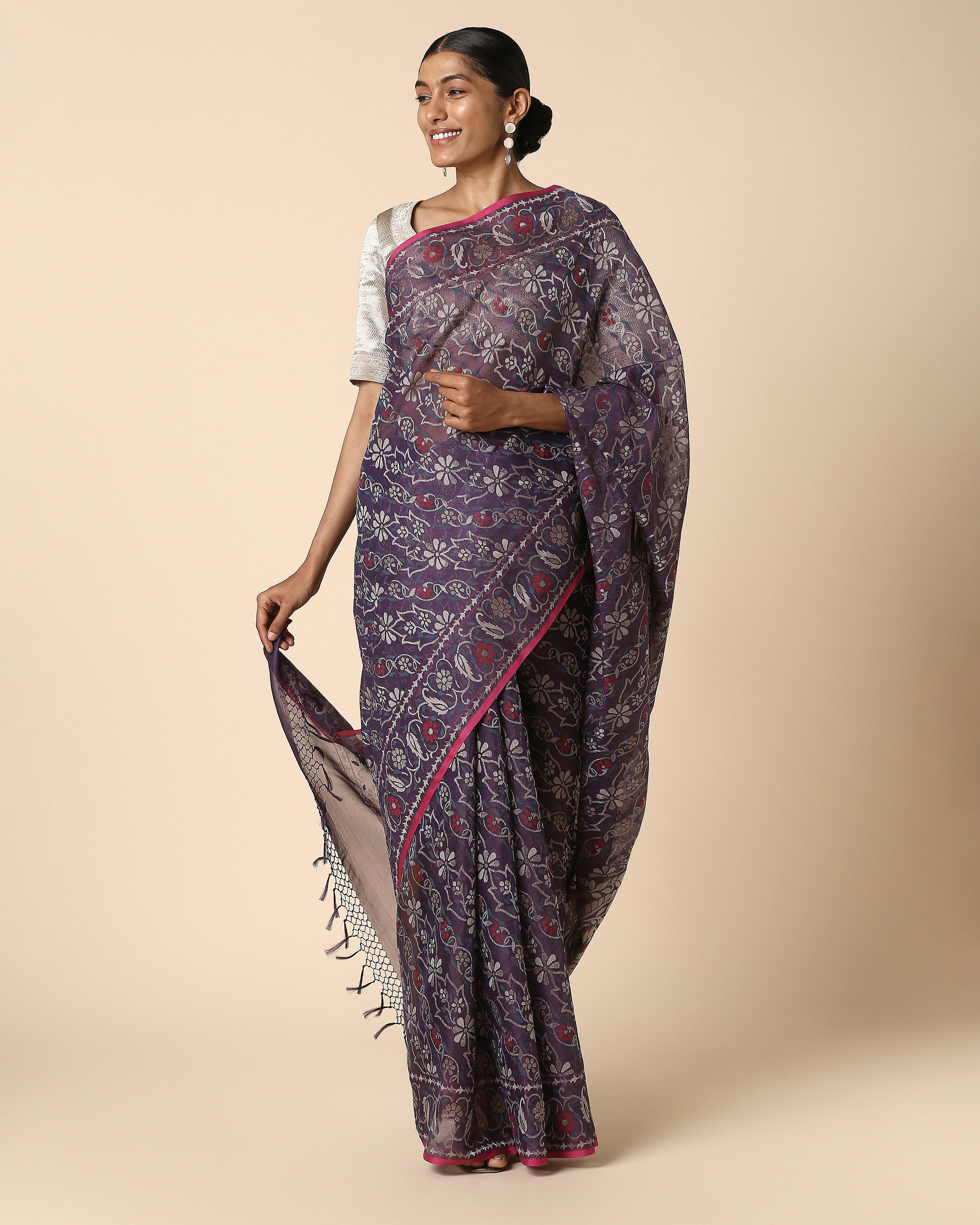 Mahil Banarasi Jamdani Silk Cotton Saree