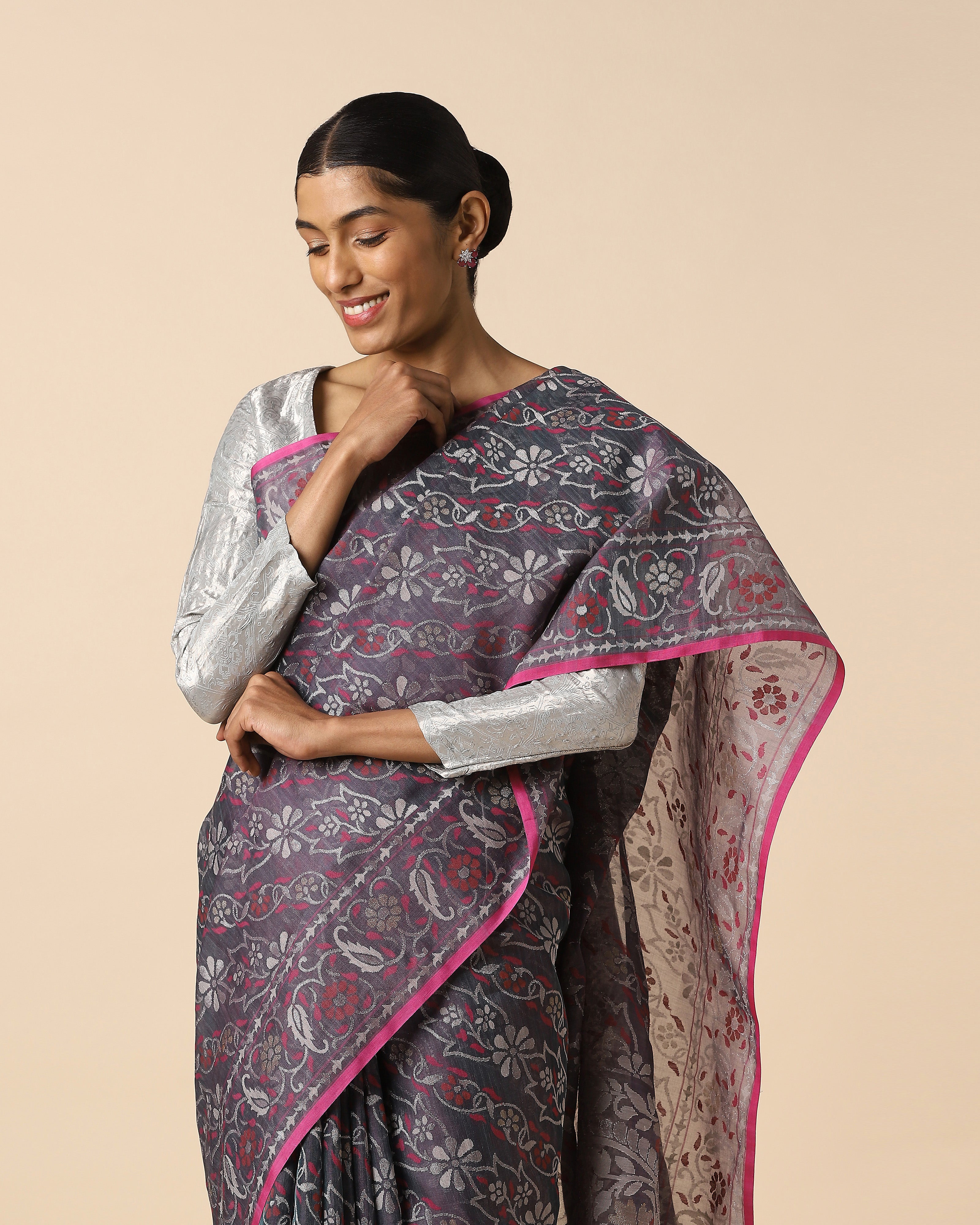 Mahil Banarasi Jamdani Silk Cotton Saree