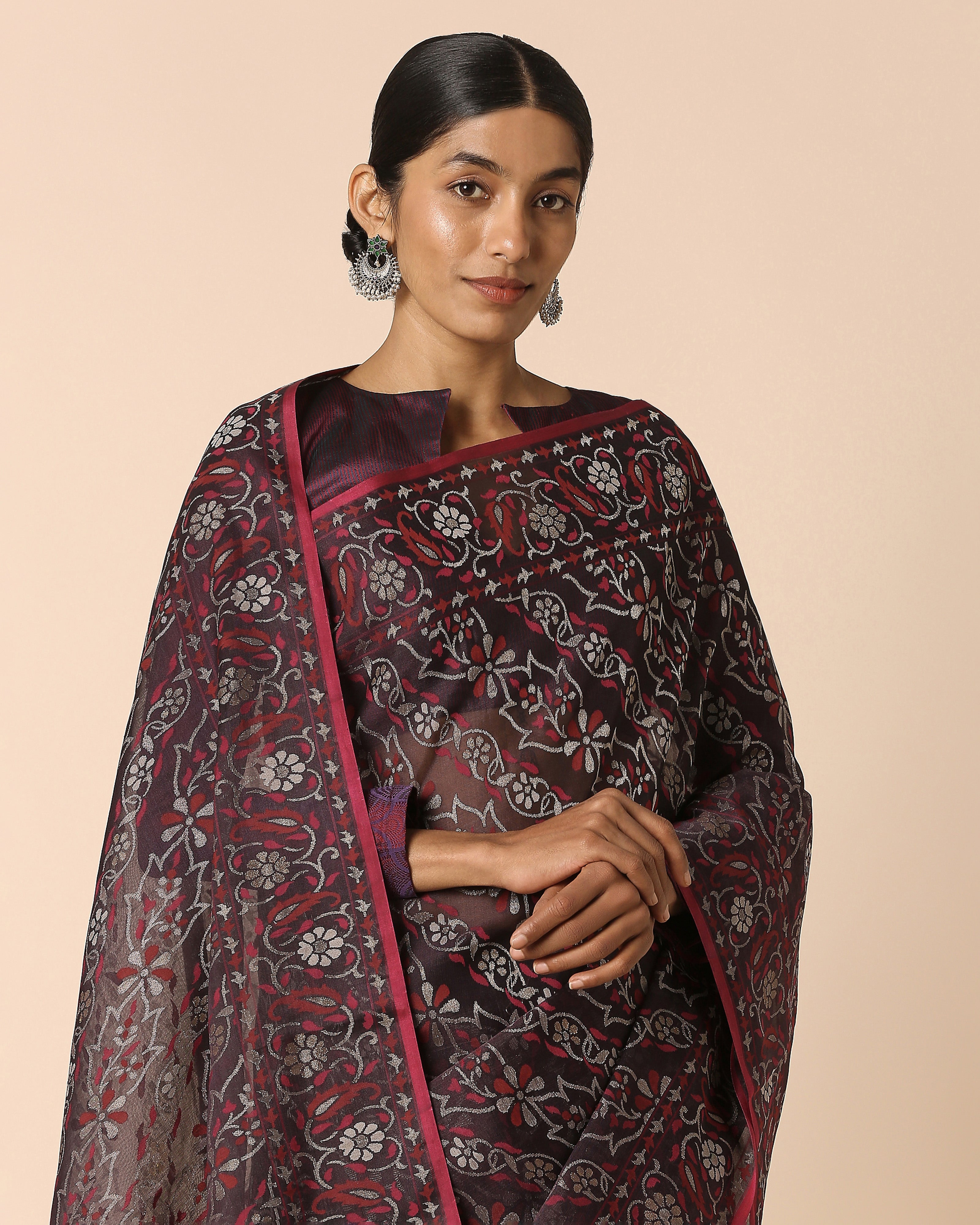 Mahil Banarasi Jamdani Silk Cotton Saree