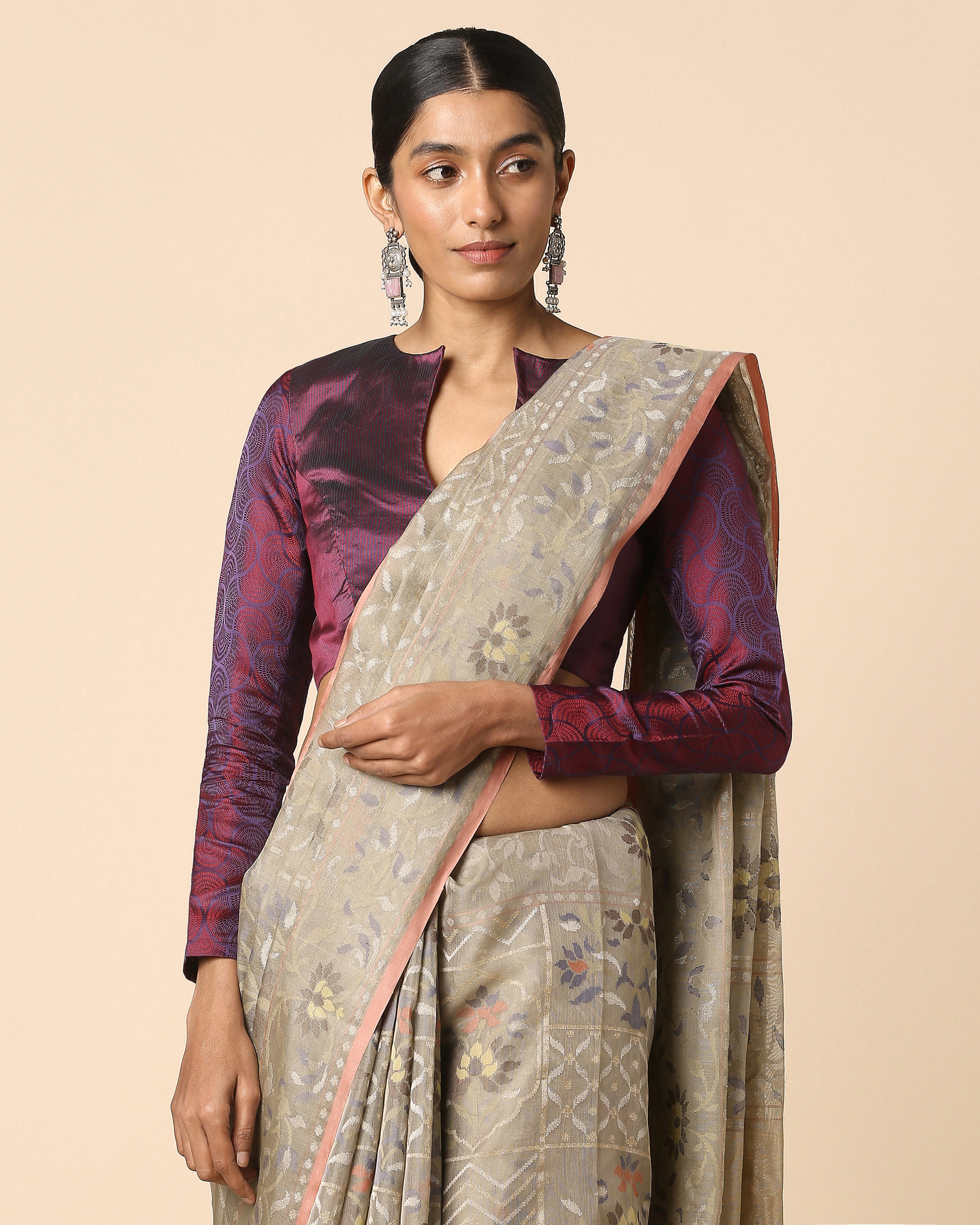 Yanu Banarasi Jamdani Silk Cotton Saree