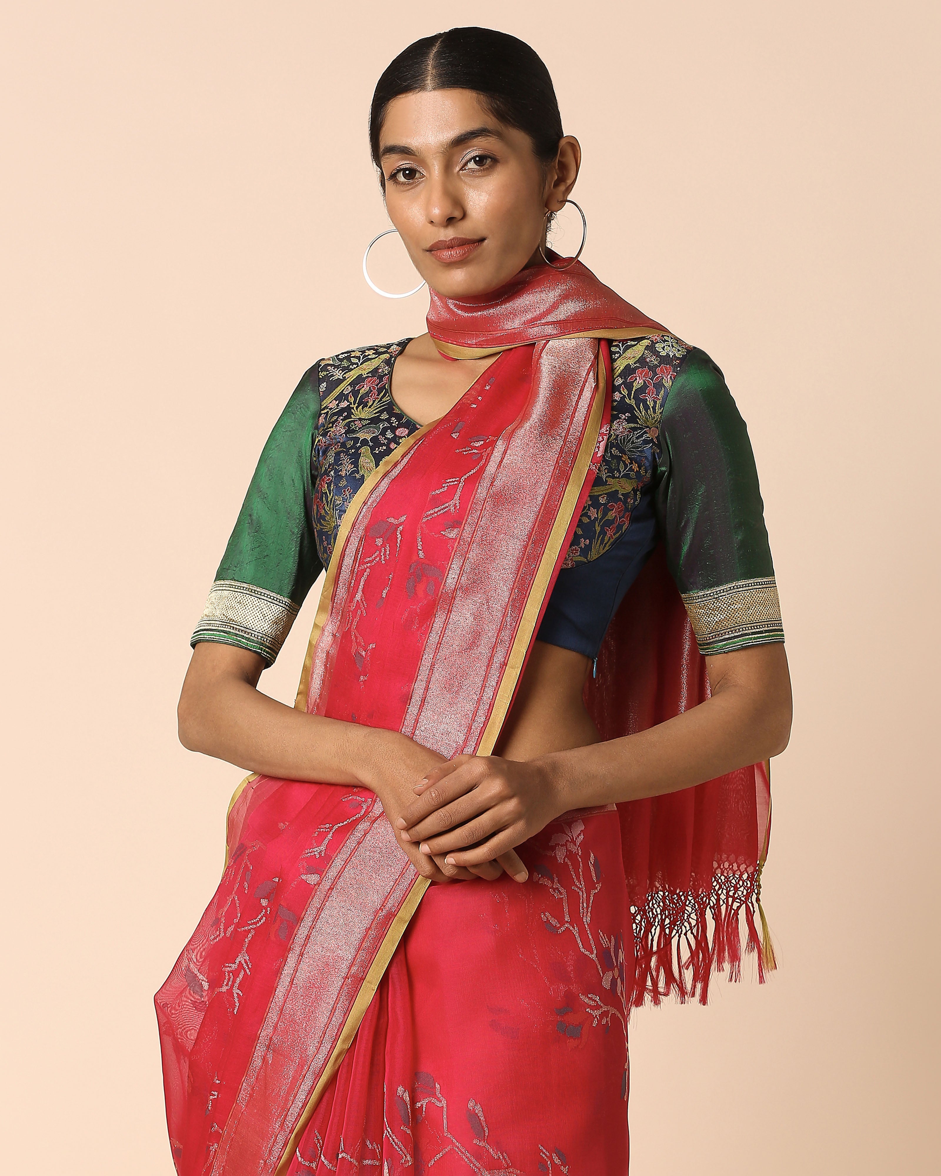 Yali Banarasi Jamdani Silk Cotton Saree