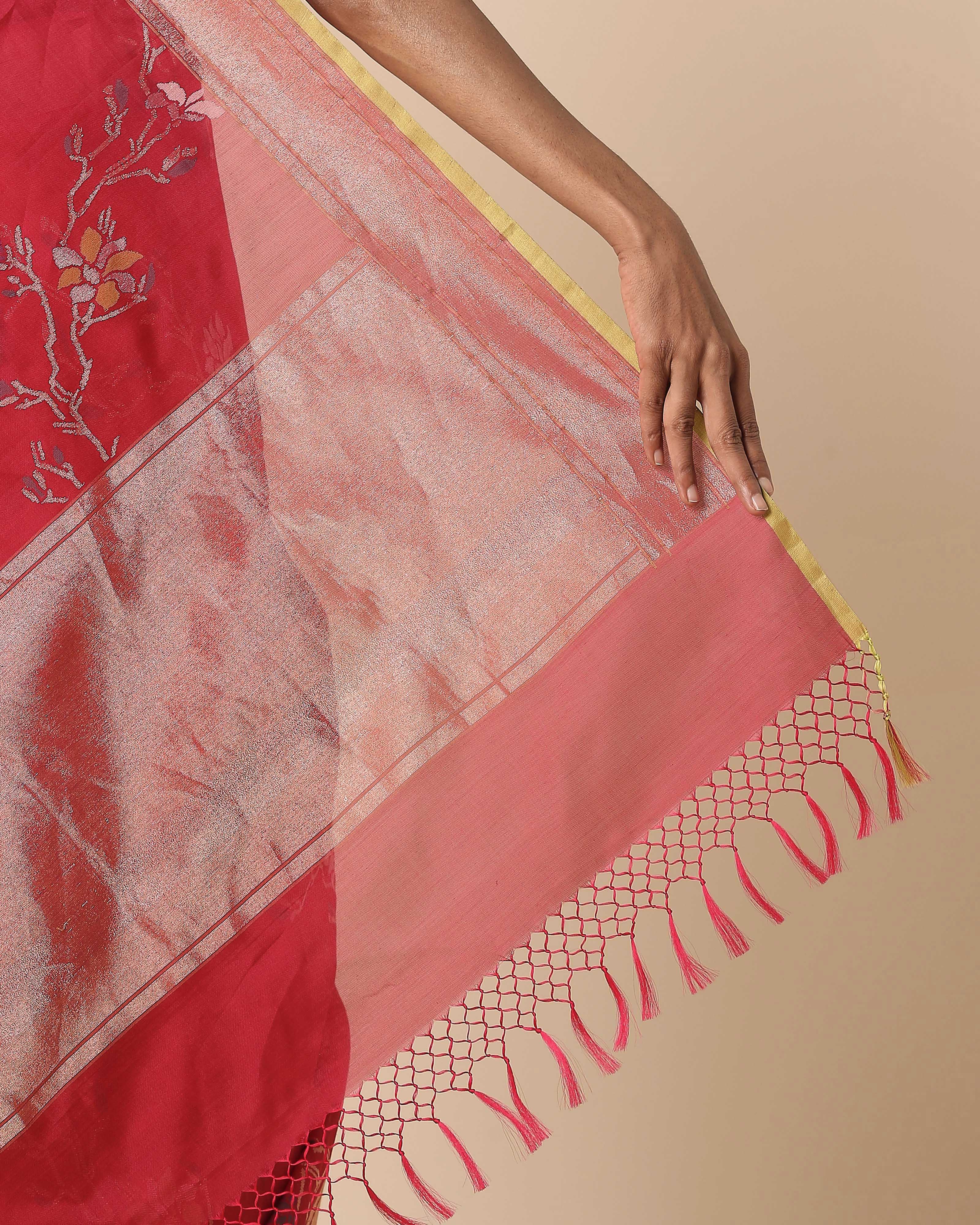 Yali Banarasi Jamdani Silk Cotton Saree