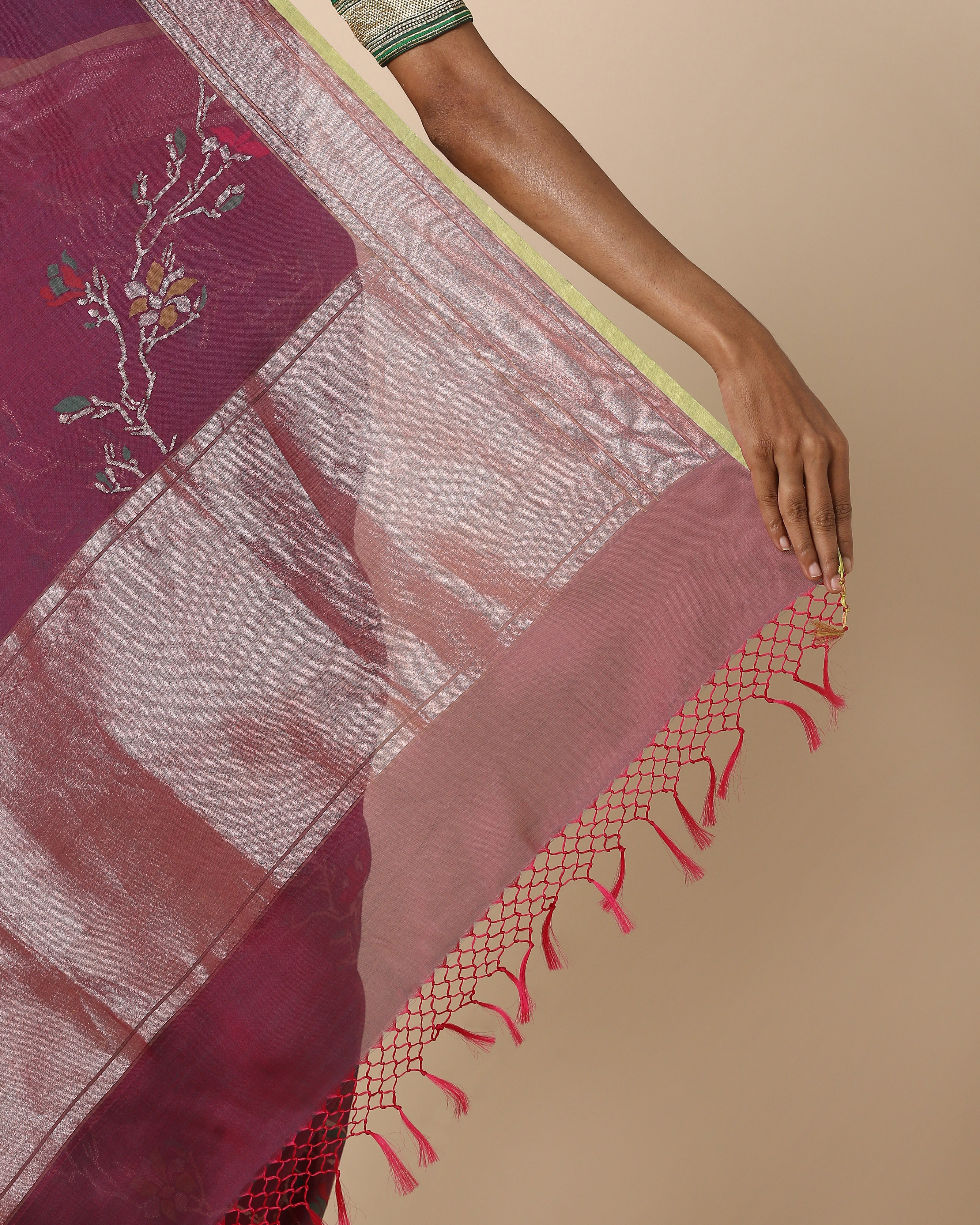 Yali Banarasi Jamdani Silk Cotton Saree
