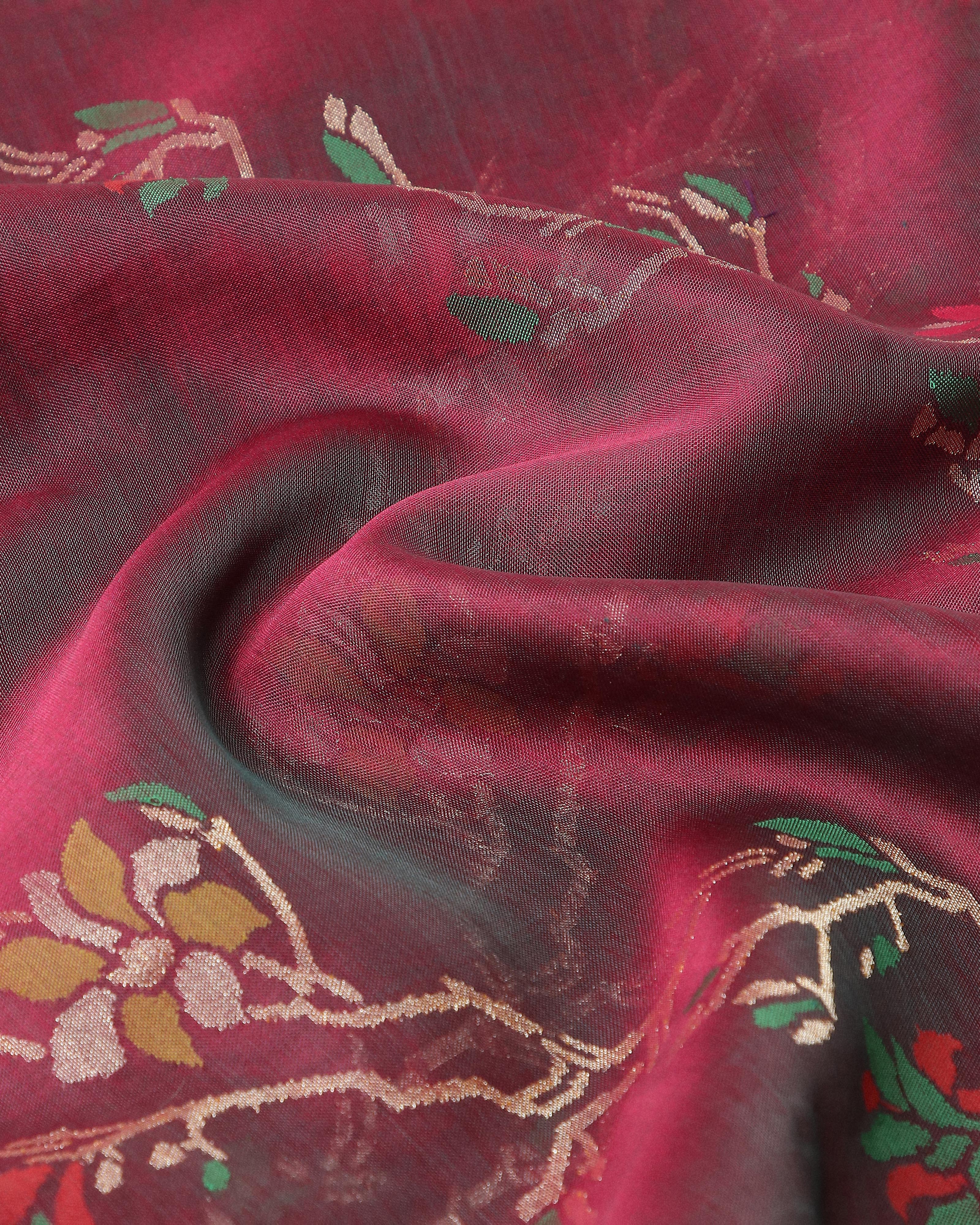 Yali Banarasi Jamdani Silk Cotton Saree
