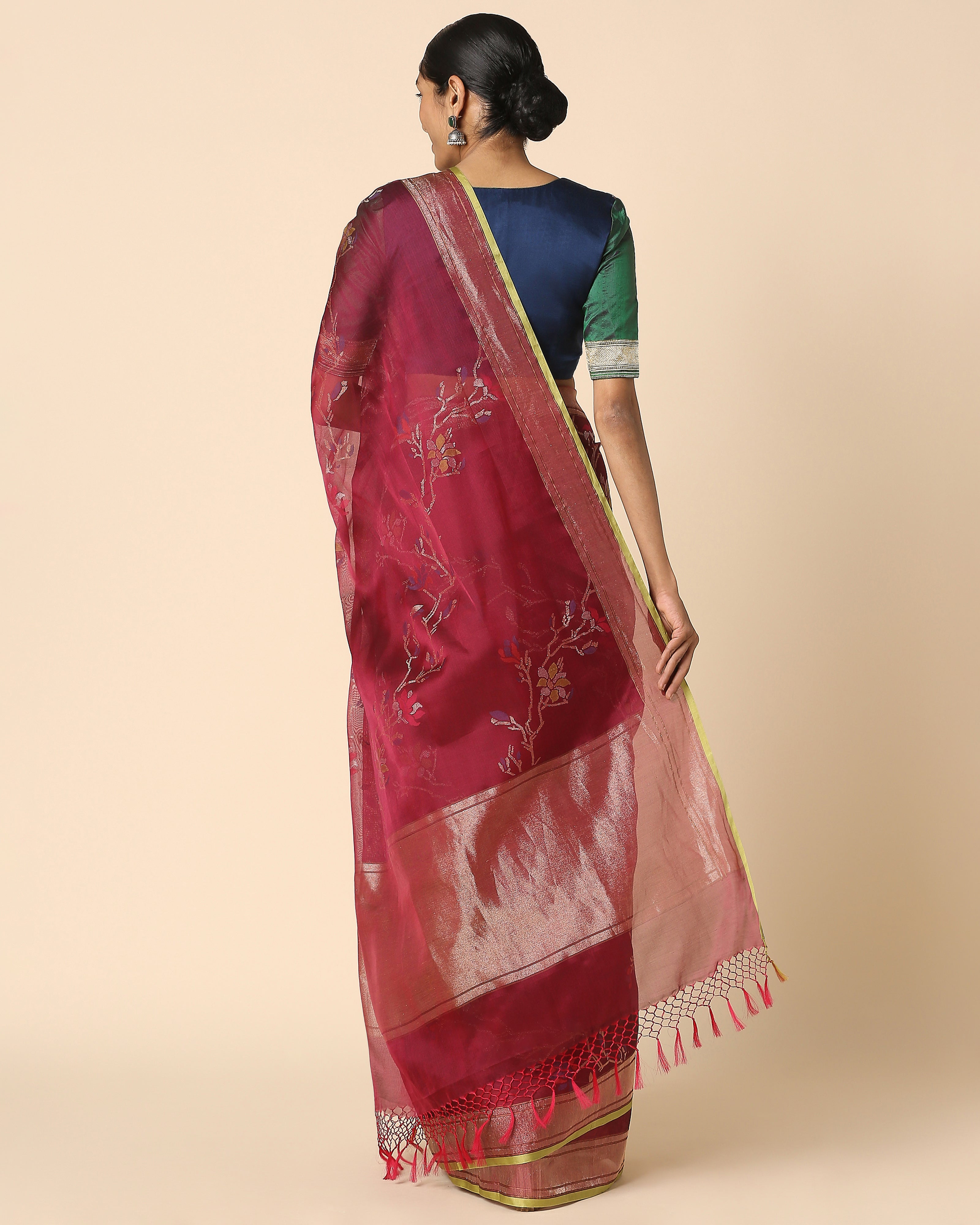 Yali Banarasi Jamdani Silk Cotton Saree