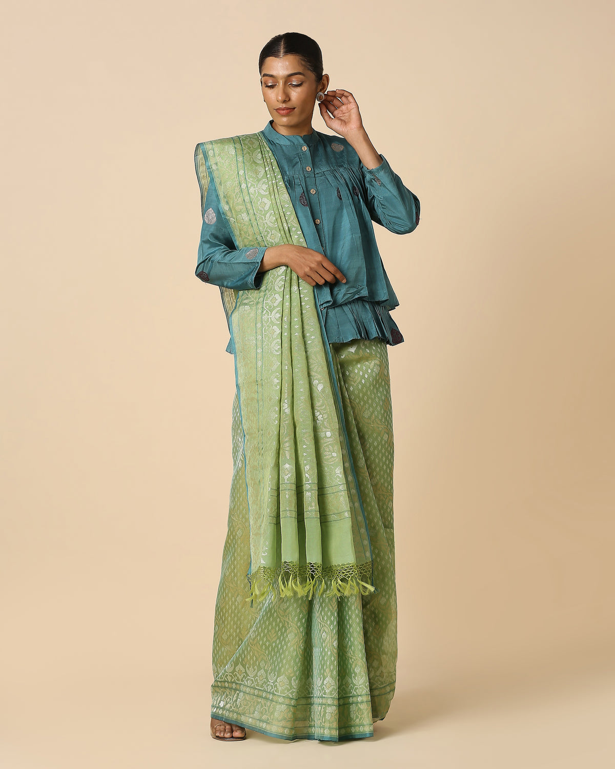 Amiili Banarasi Jamdani Silk Cotton Saree
