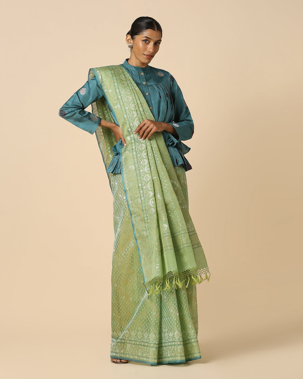 Amiili Banarasi Jamdani Silk Cotton Saree