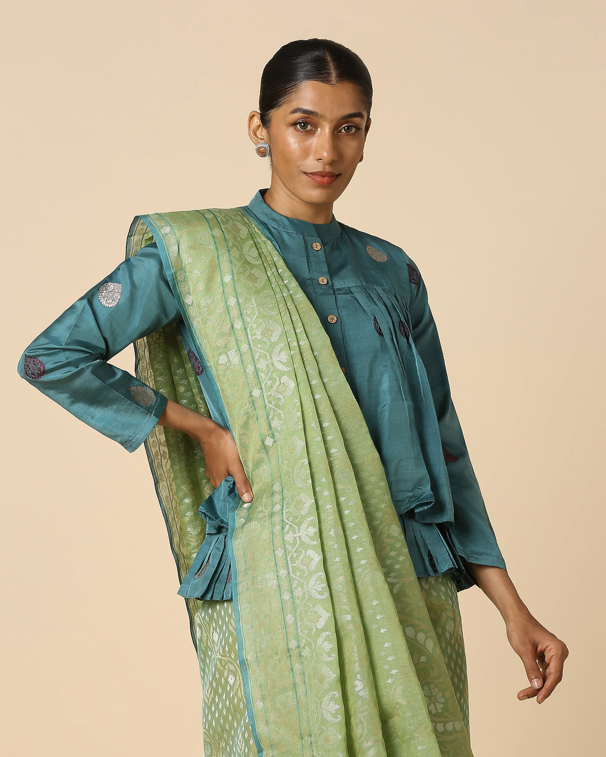 Amiili Banarasi Jamdani Silk Cotton Saree