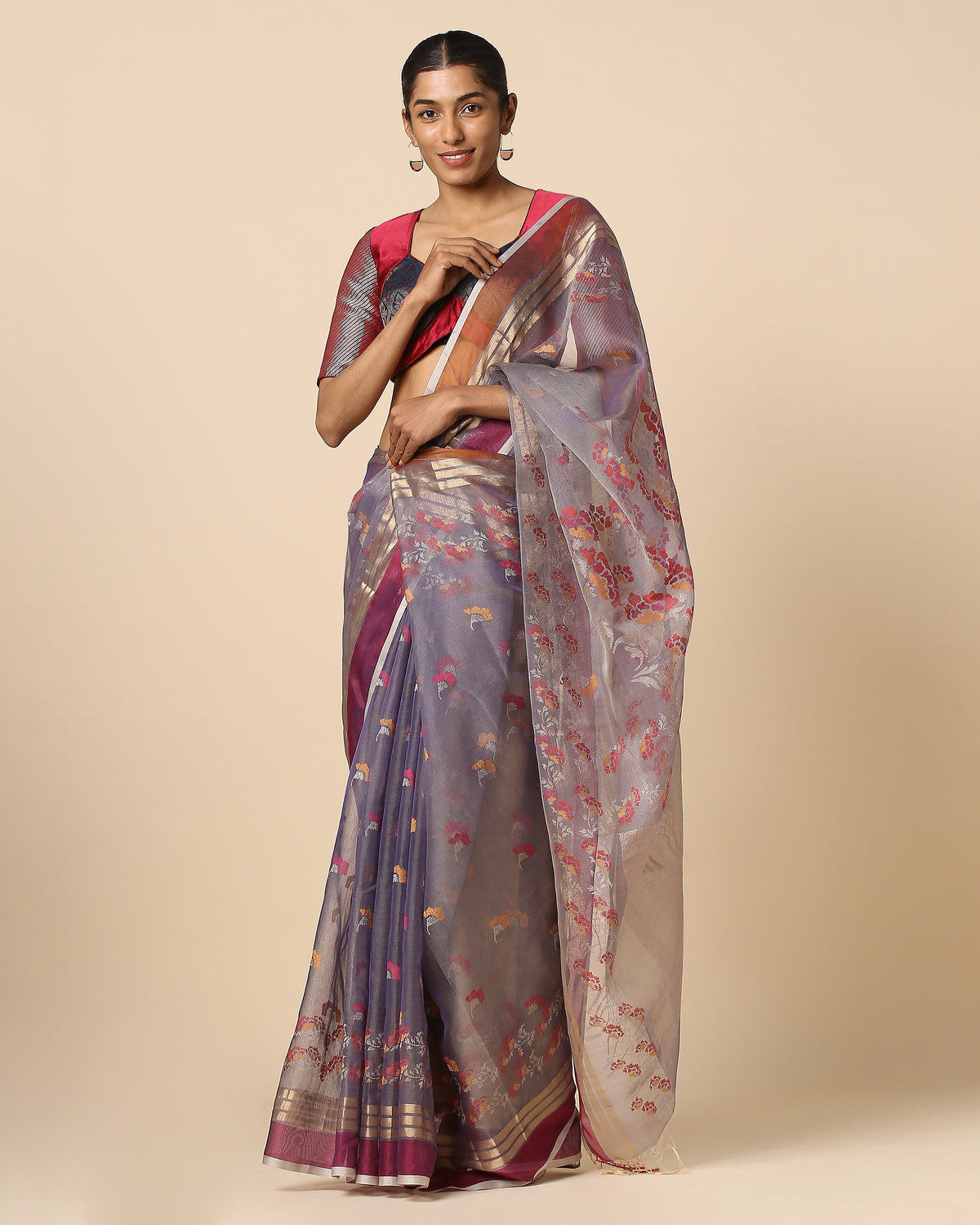 Meilo Banarasi Jamdani Silk Cotton Saree