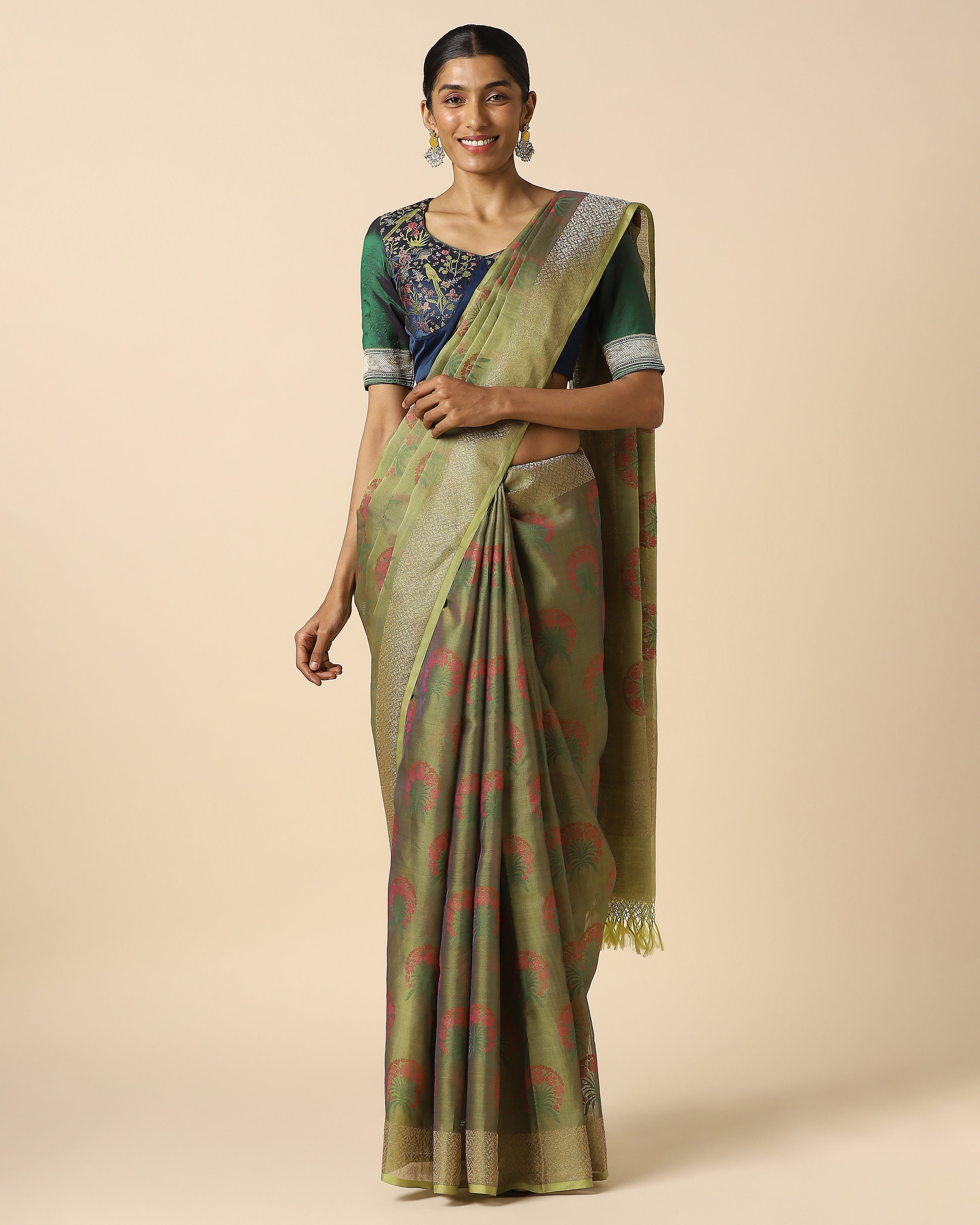 Anwitha Banarasi Jamdani Silk Cotton Saree