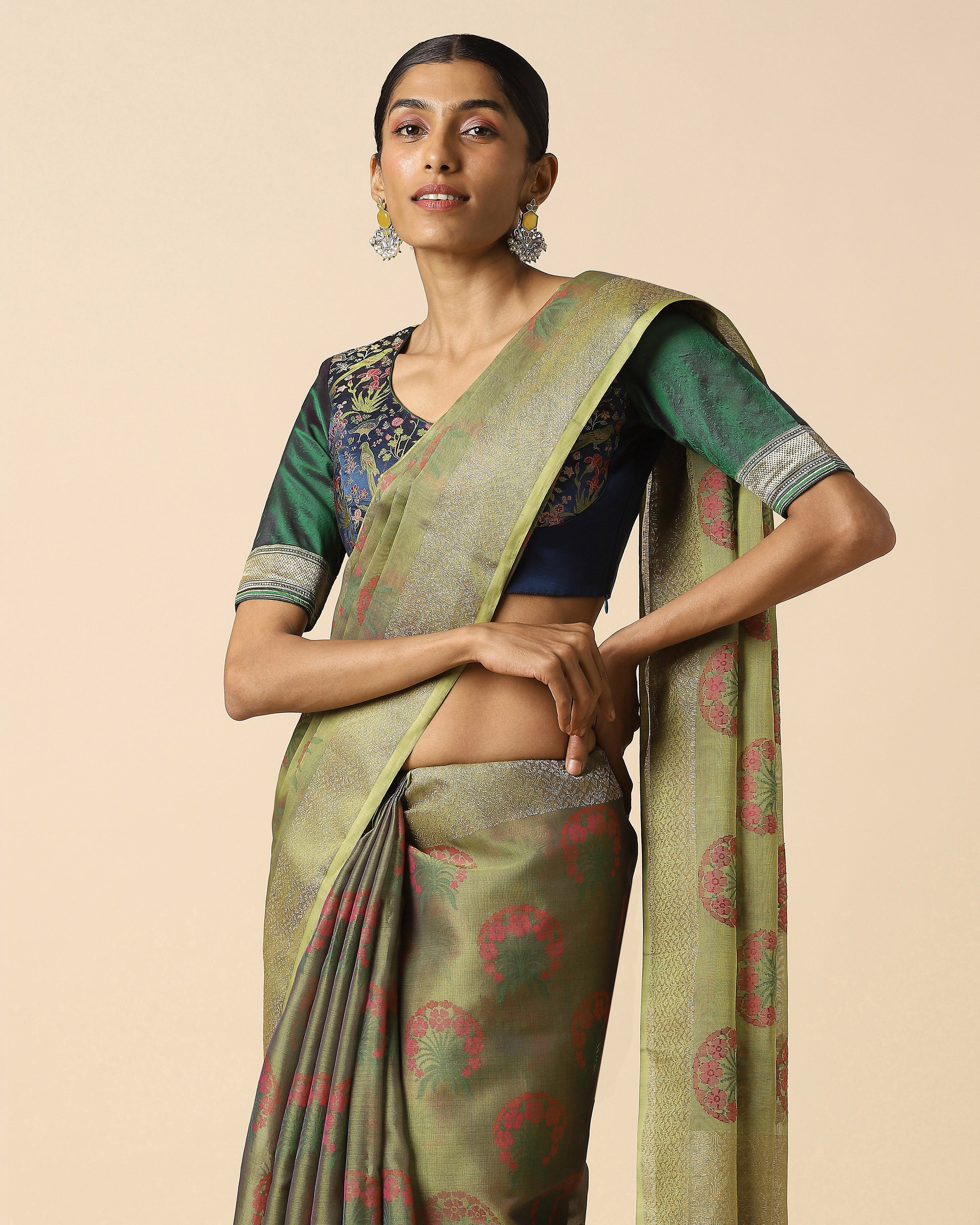 Anwitha Banarasi Jamdani Silk Cotton Saree