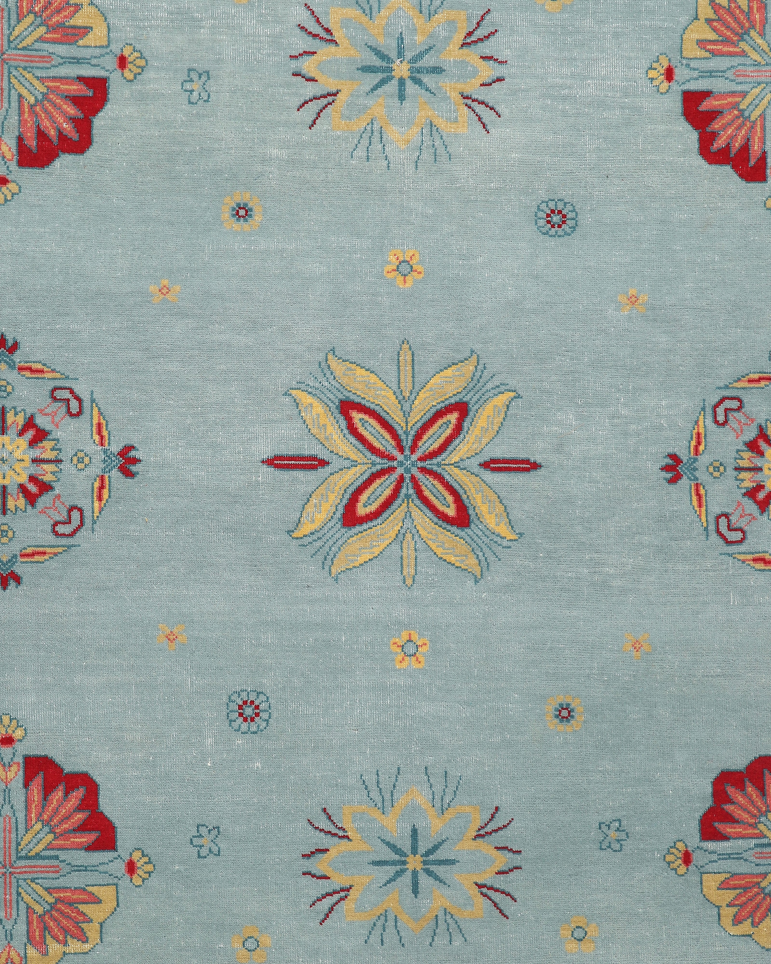 Baghiya Bhadohi Hand Knotted Cotton Wool Rug