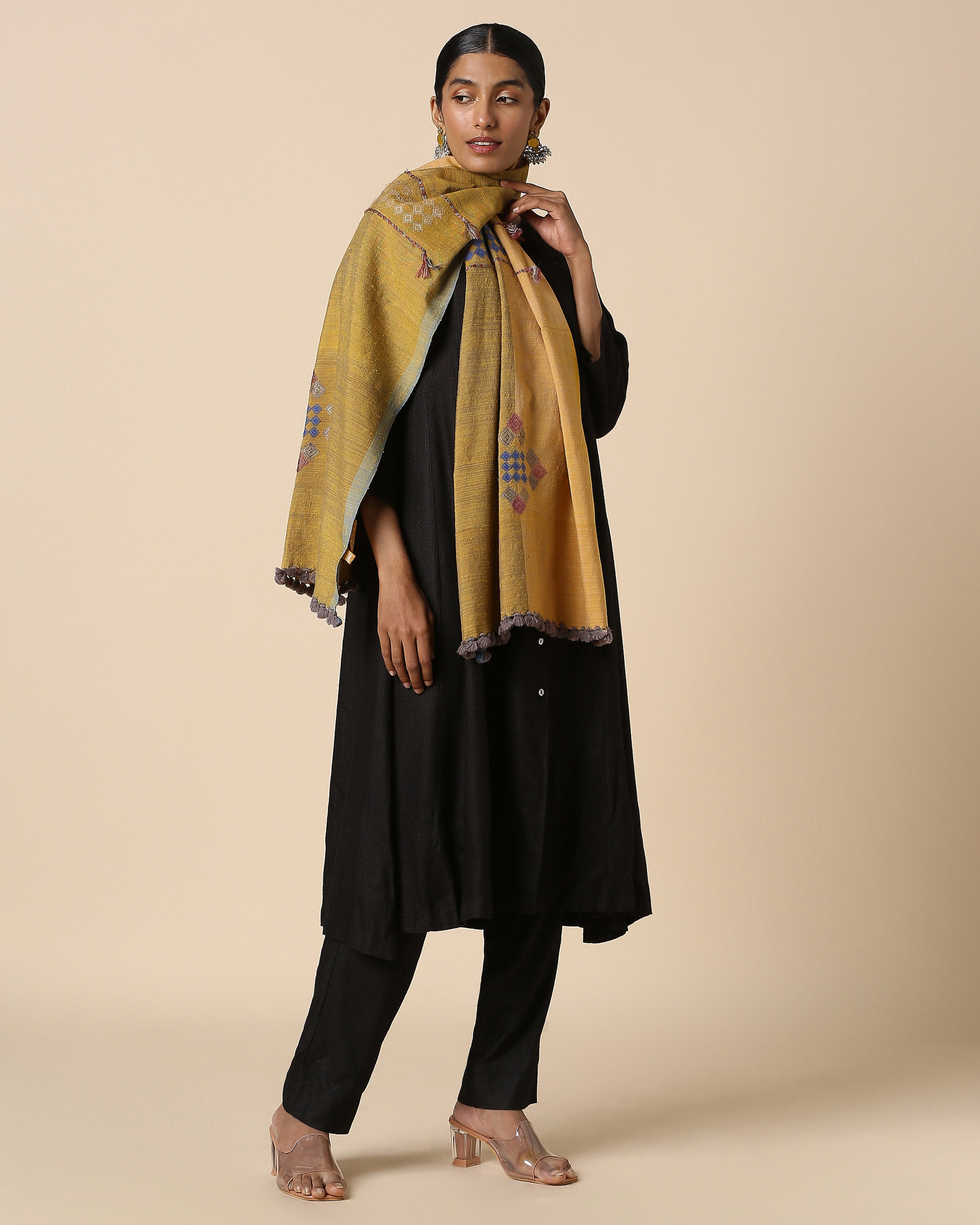 Roma Bhujodi Extra Weft Wool Silk Stole