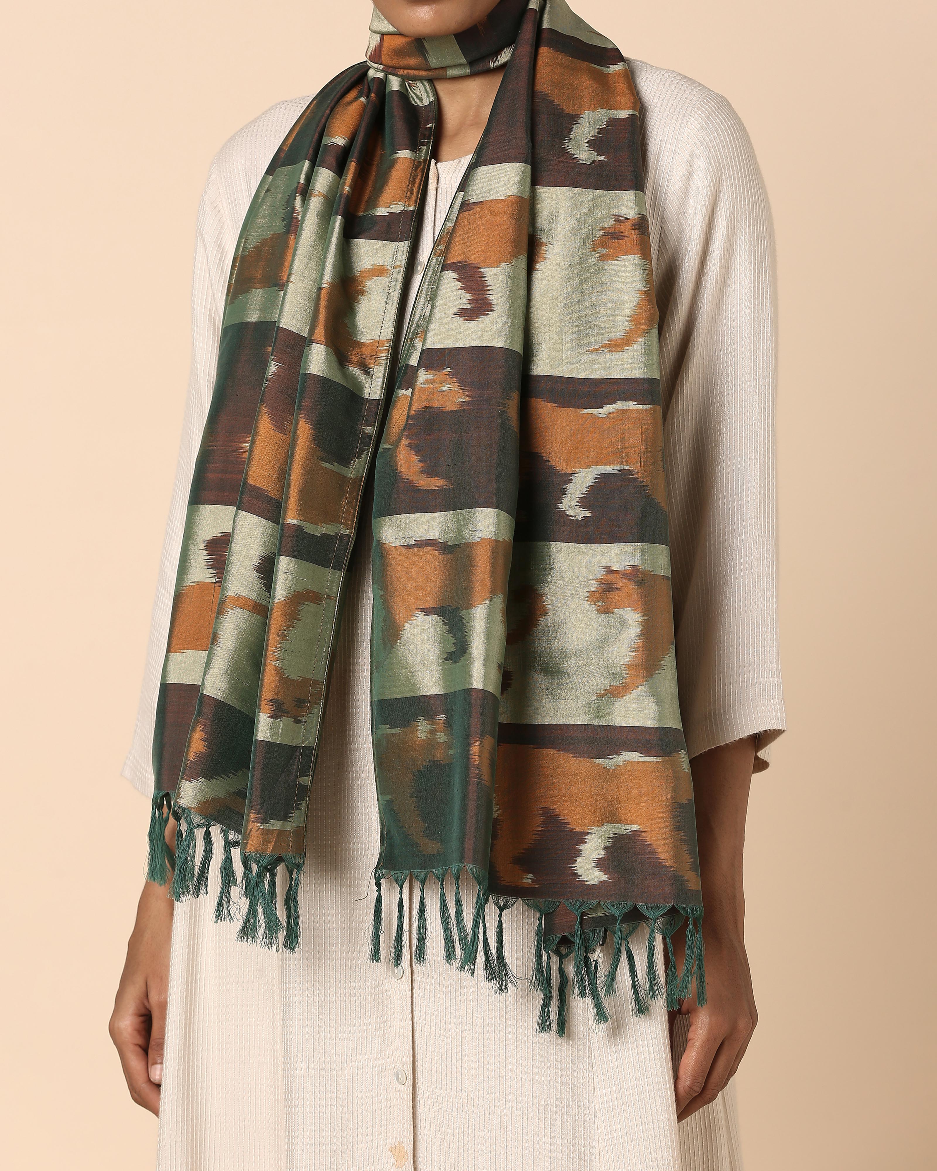 Avinash Pochampally Weft Ikat Cotton Silk Stole