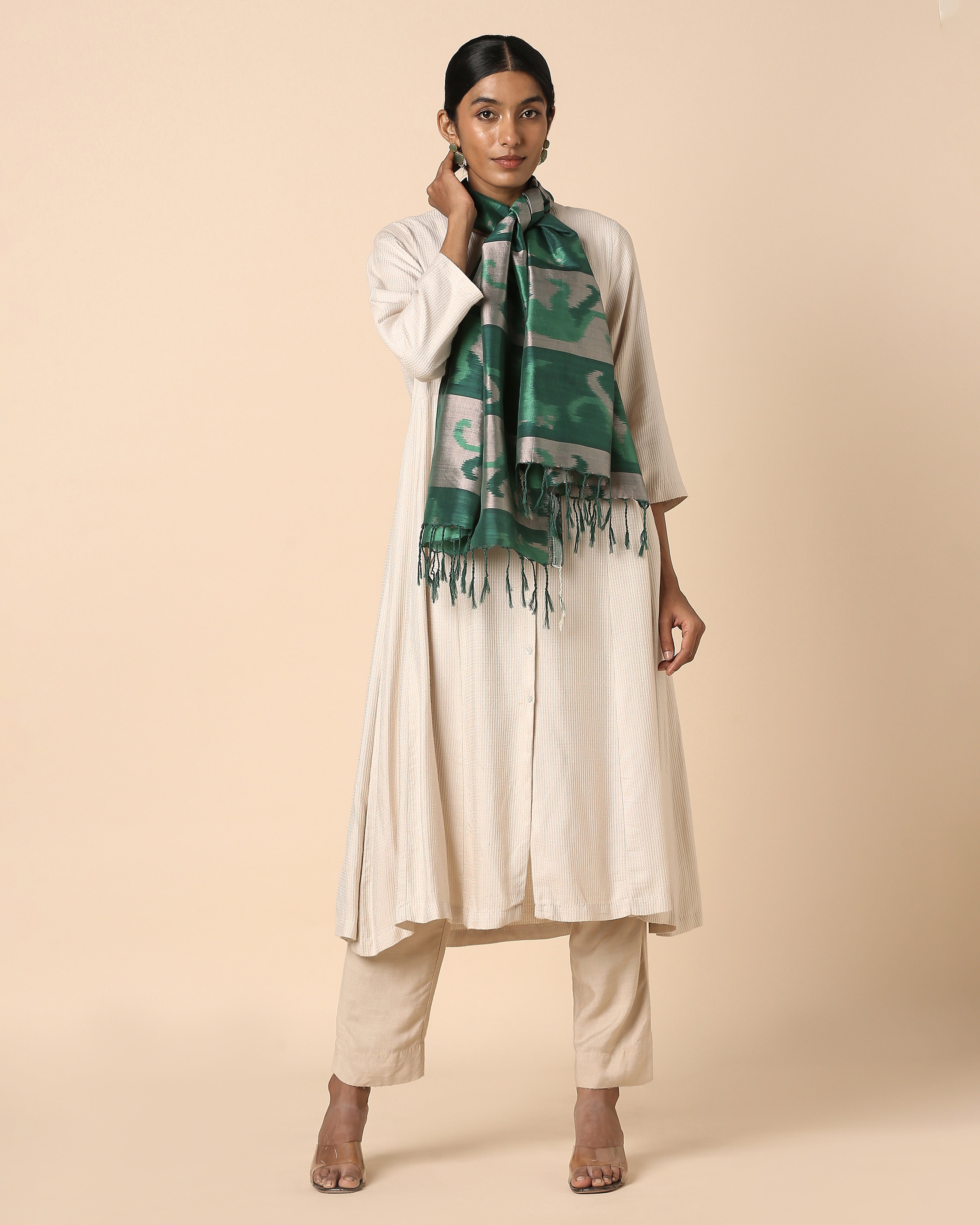 Raunya Pochampally Weft Ikat Cotton Silk Stole