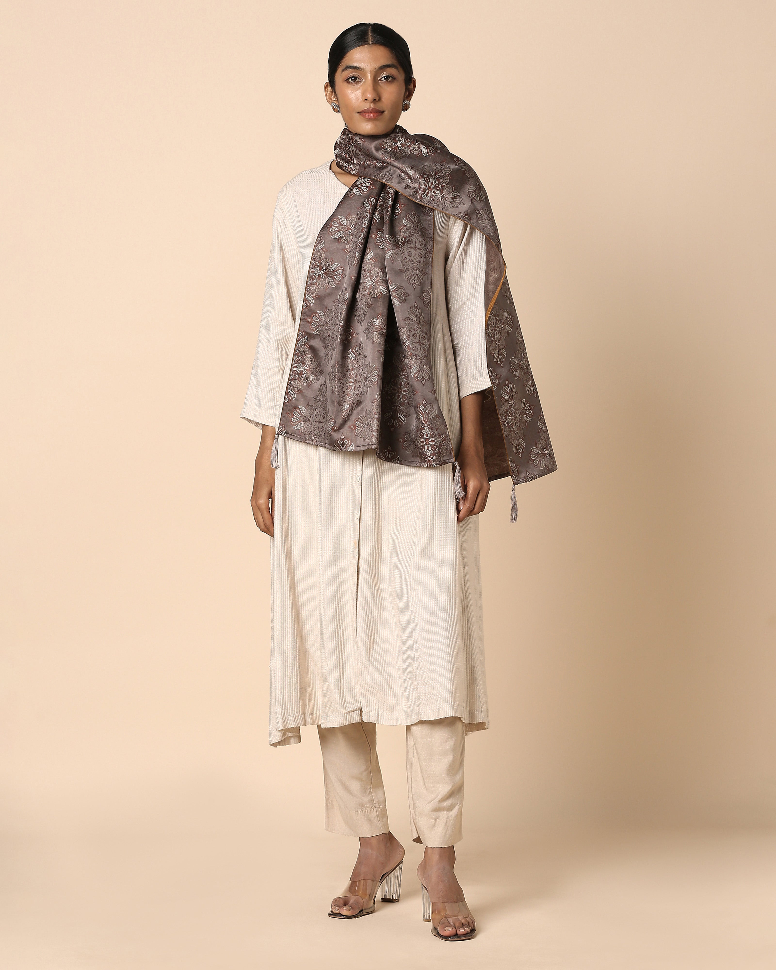 Polomi Banarasi Tanchoi Silk Stole