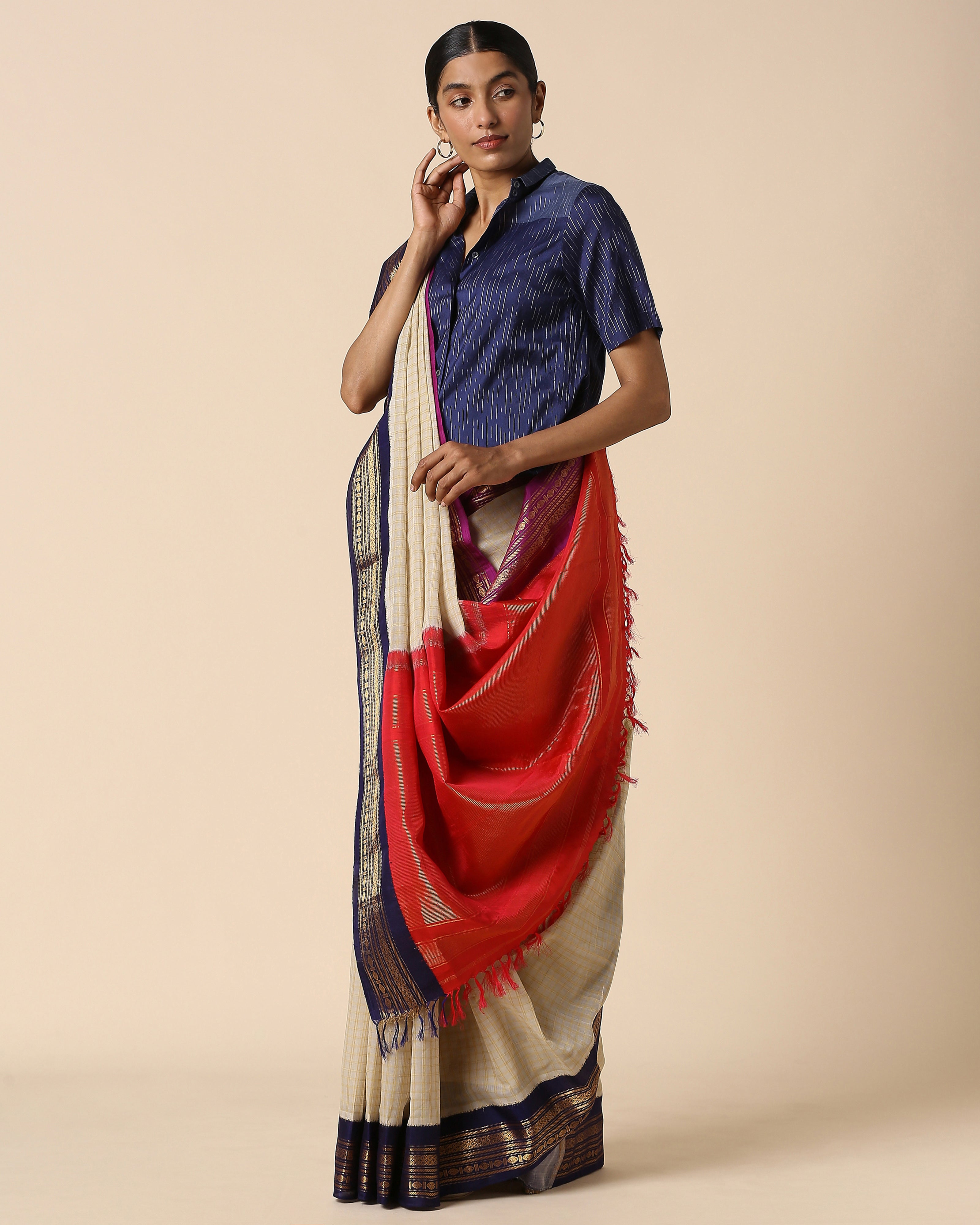 Nikolai Gadwal Kuttu Weave Cotton Silk Saree