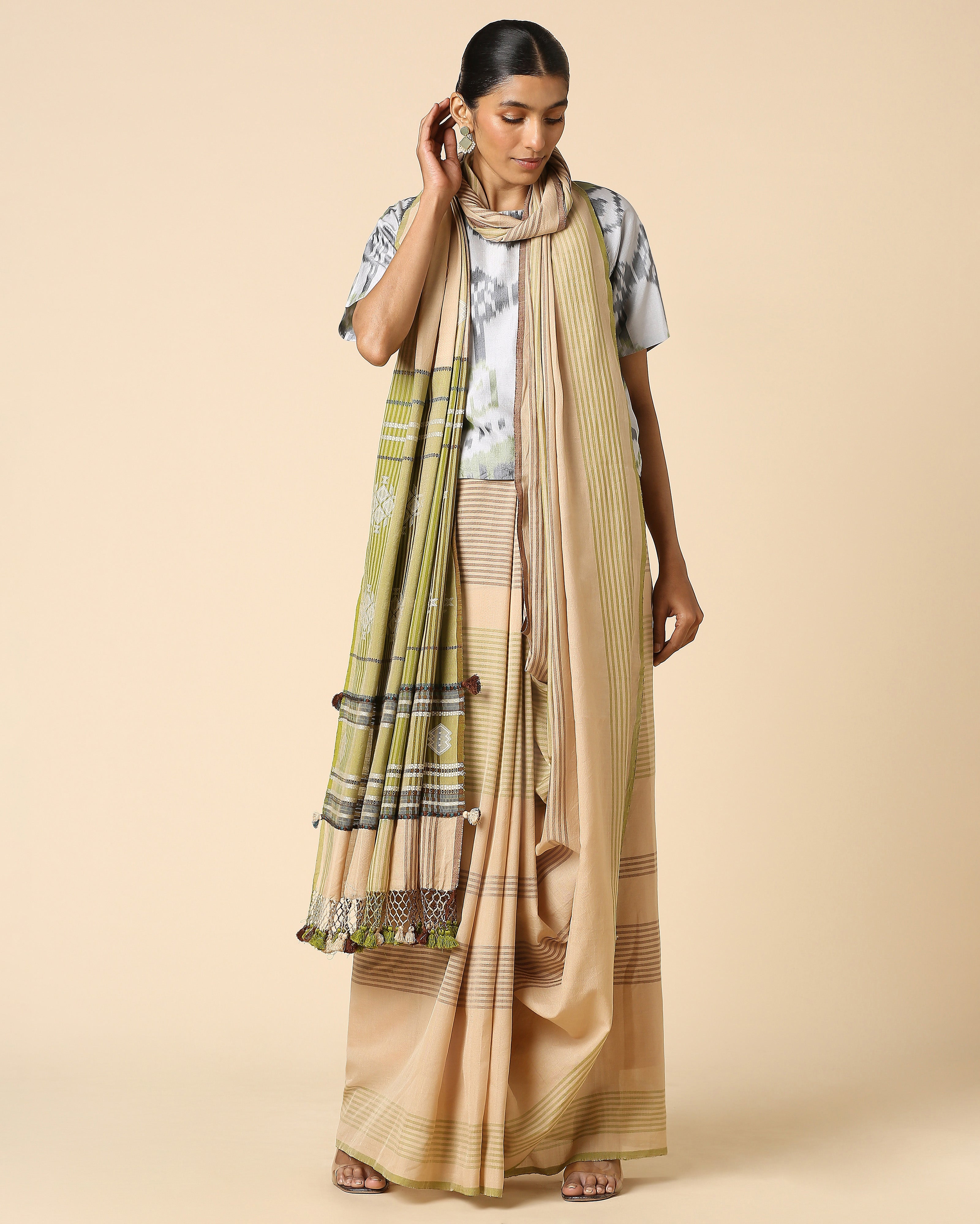 Nartan Bhujodi Extra Weft Cotton Saree