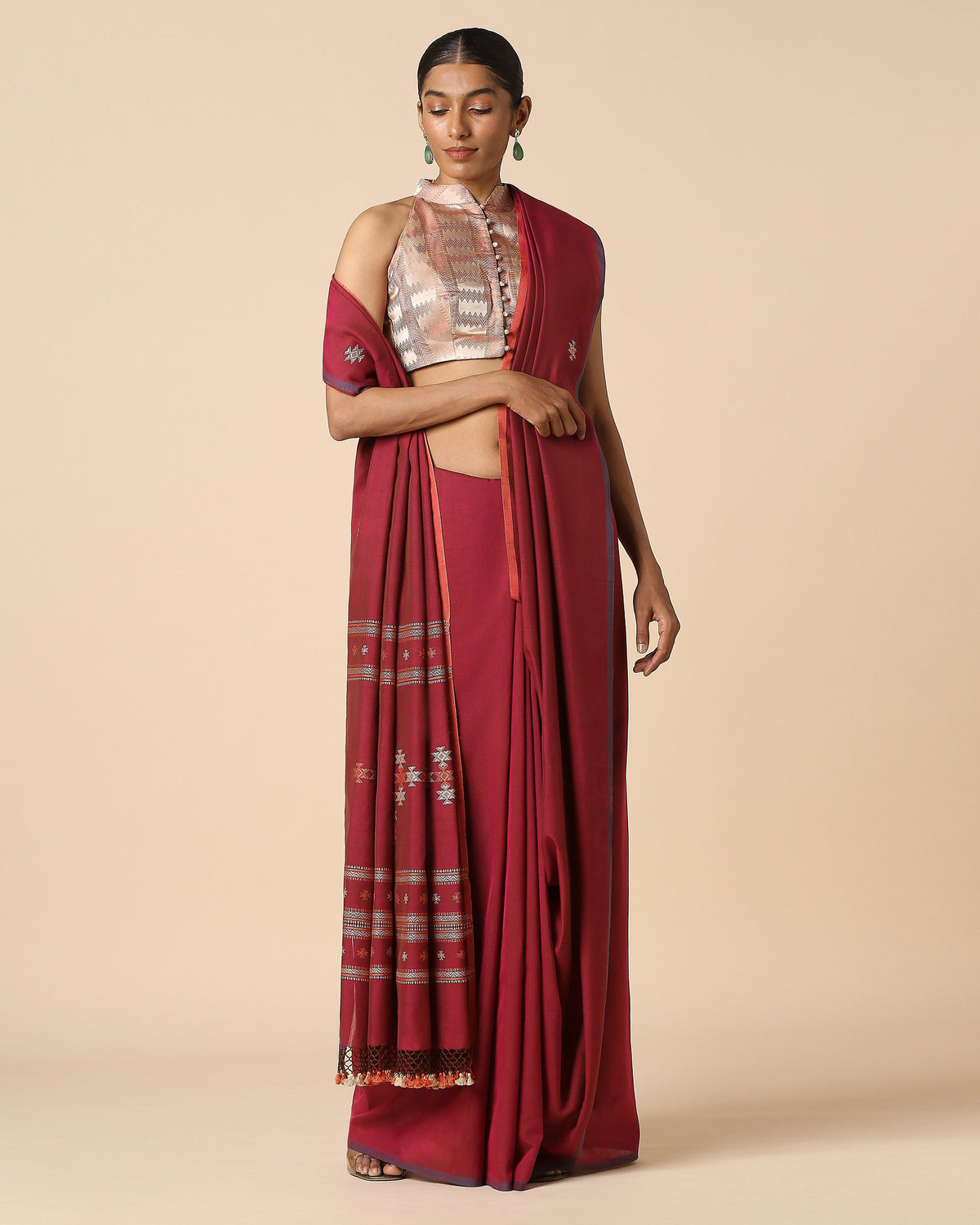 Tarala Bhujodi Extra Weft Cotton Saree