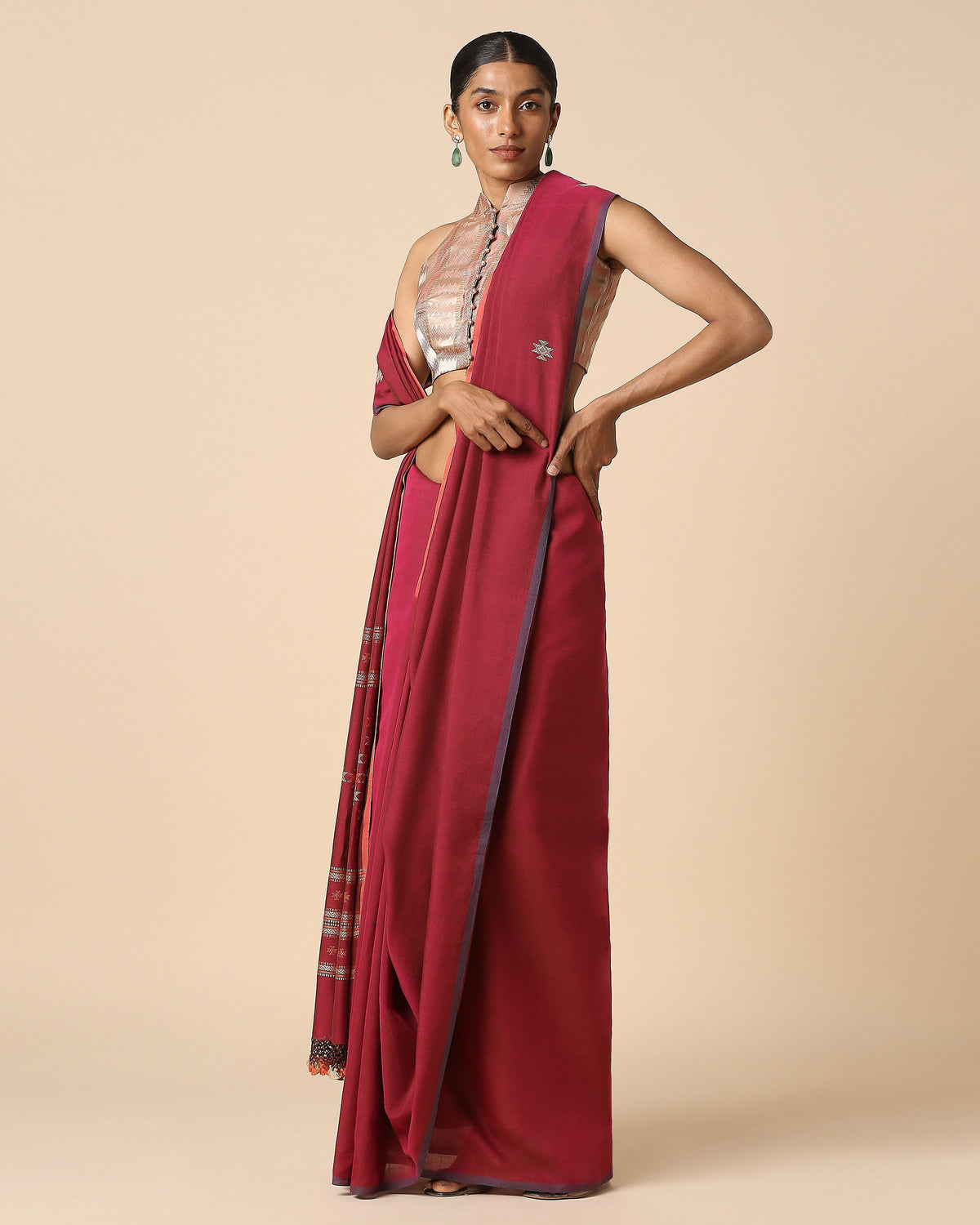 Tarala Bhujodi Extra Weft Cotton Saree