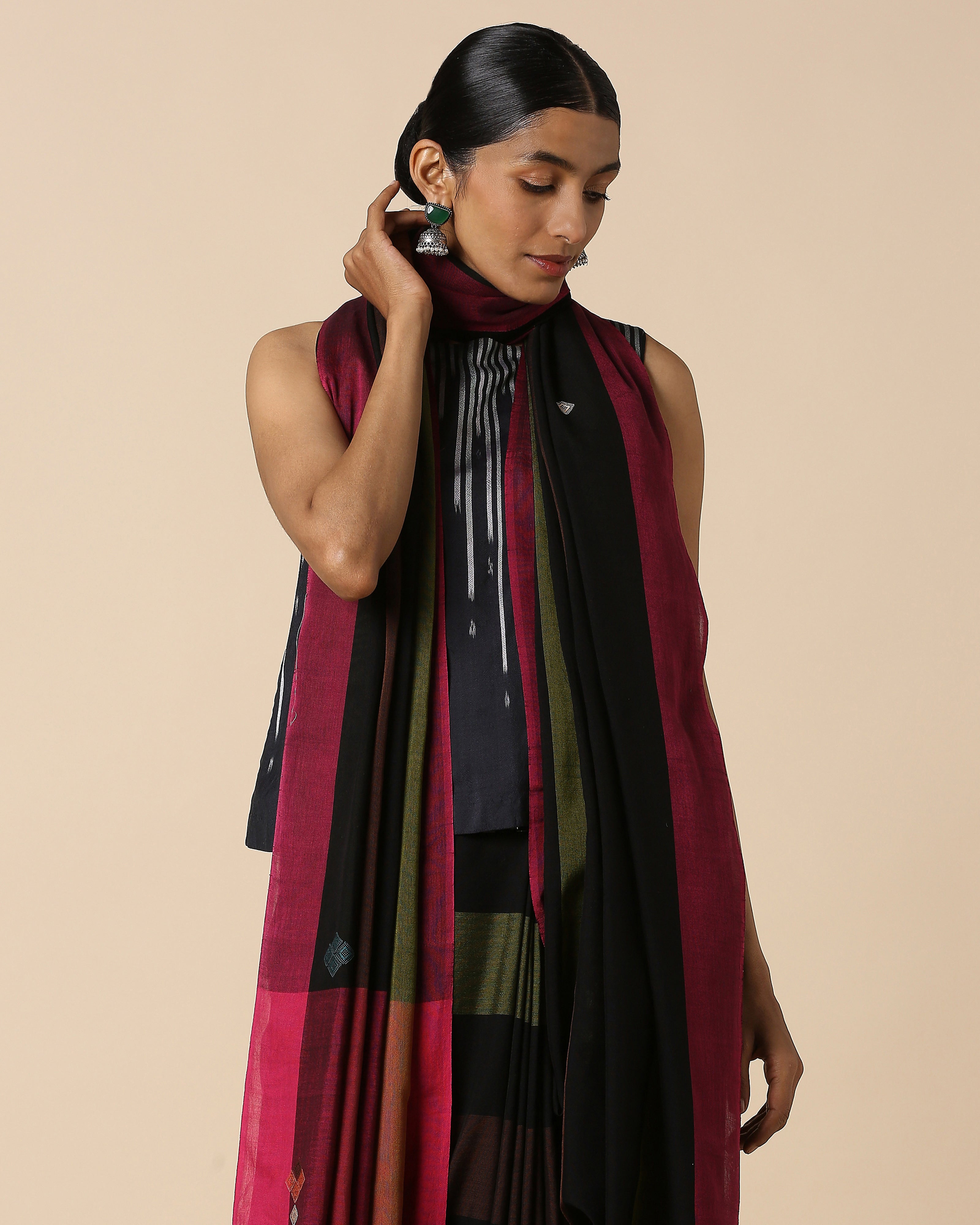 Ruhar Bhujodi Extra Weft Cotton Saree