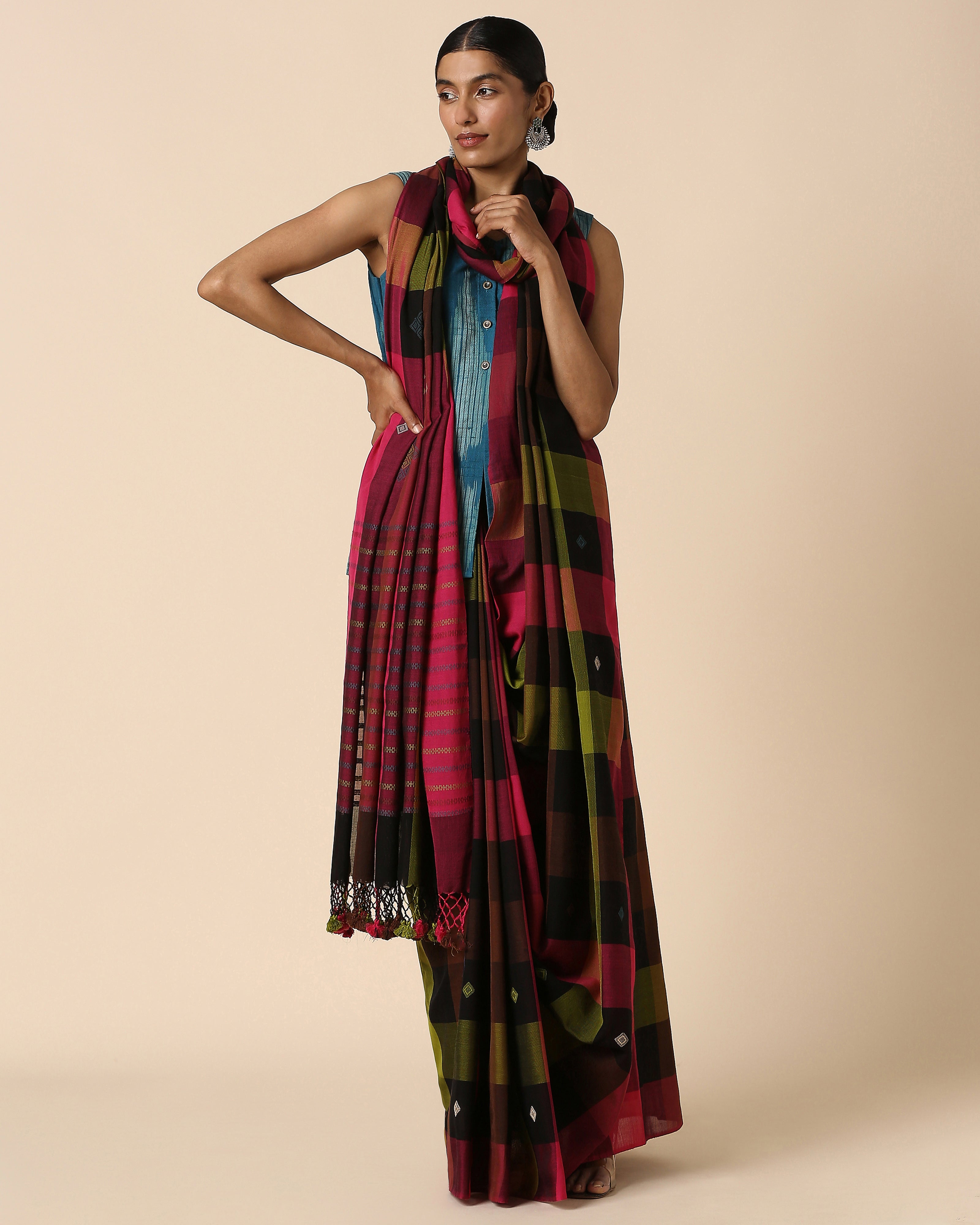Ruhar Bhujodi Extra Weft Cotton Saree