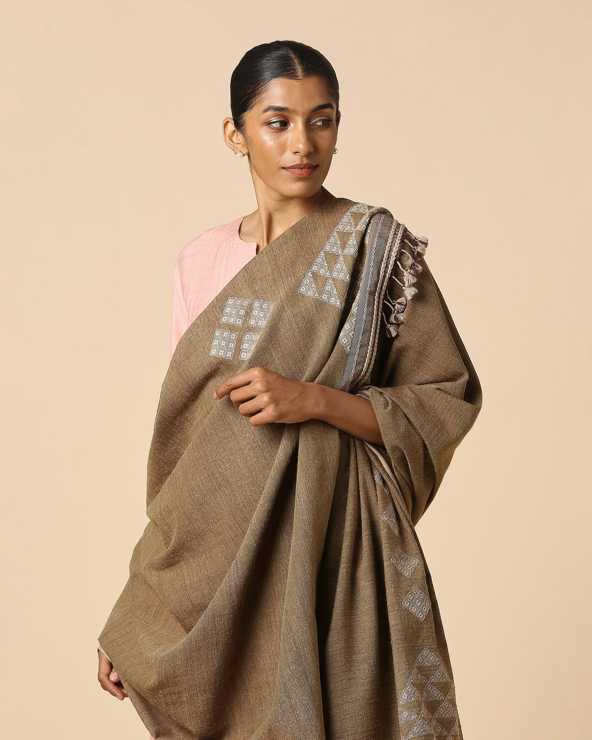 Aaisha Bhujodi Extra Weft Wool Silk Shawl
