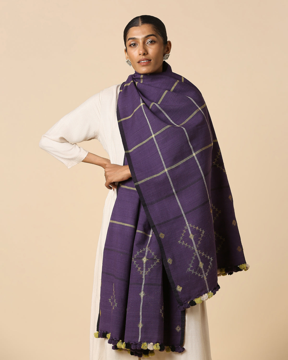 Marsi Bhujodi Extra Weft Wool Silk Shawl