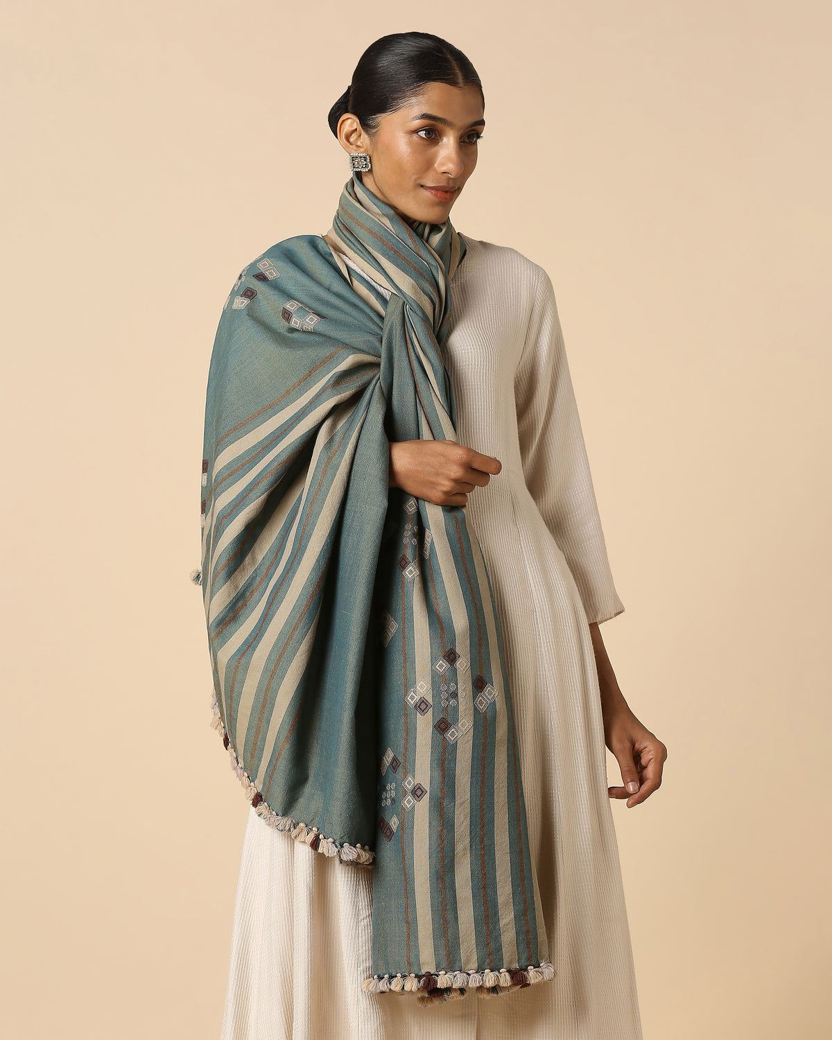 Arushi Bhujodi Extra Weft Woolen Shawl