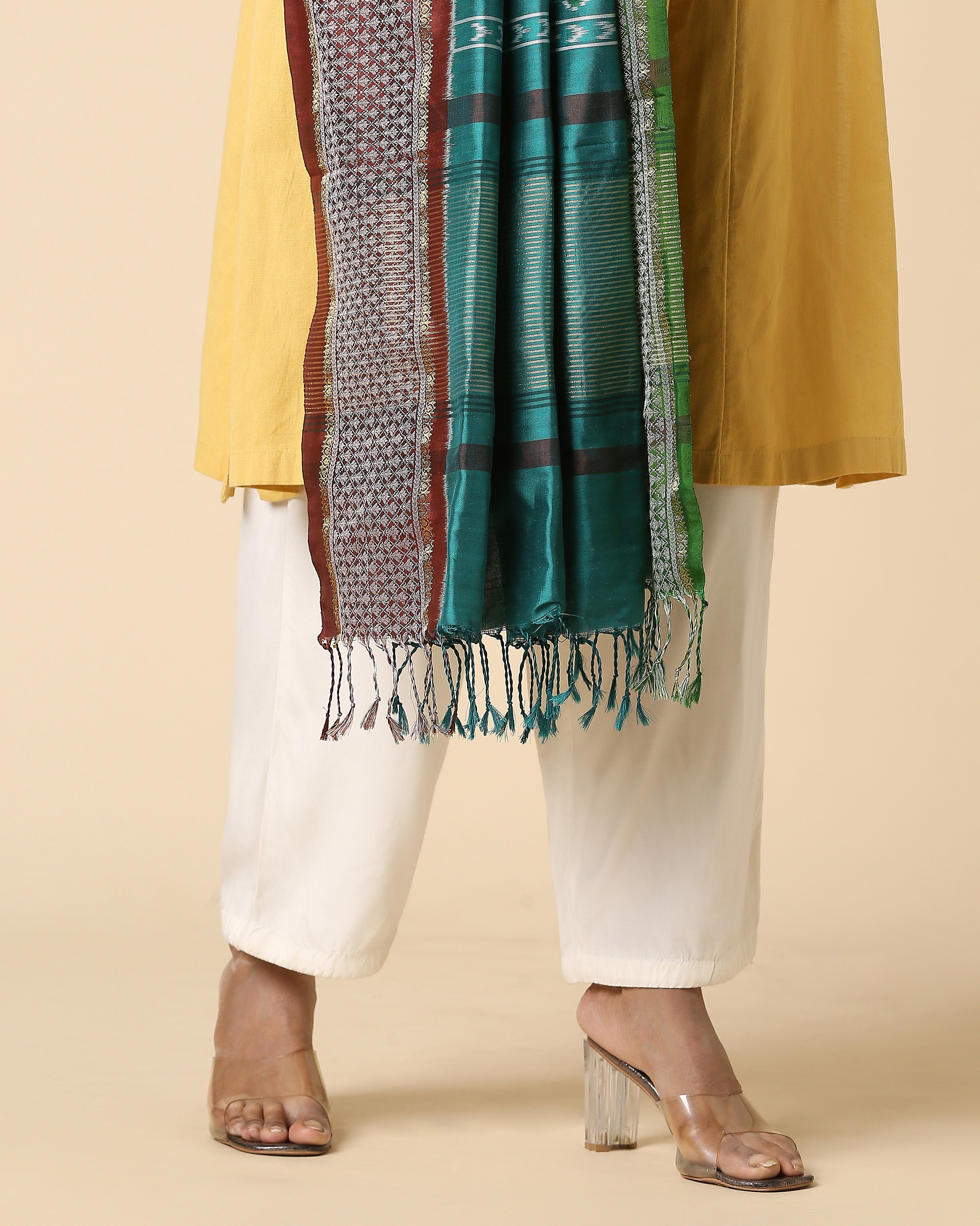 Alina Pochampally Weft Ikat Silk Dupatta