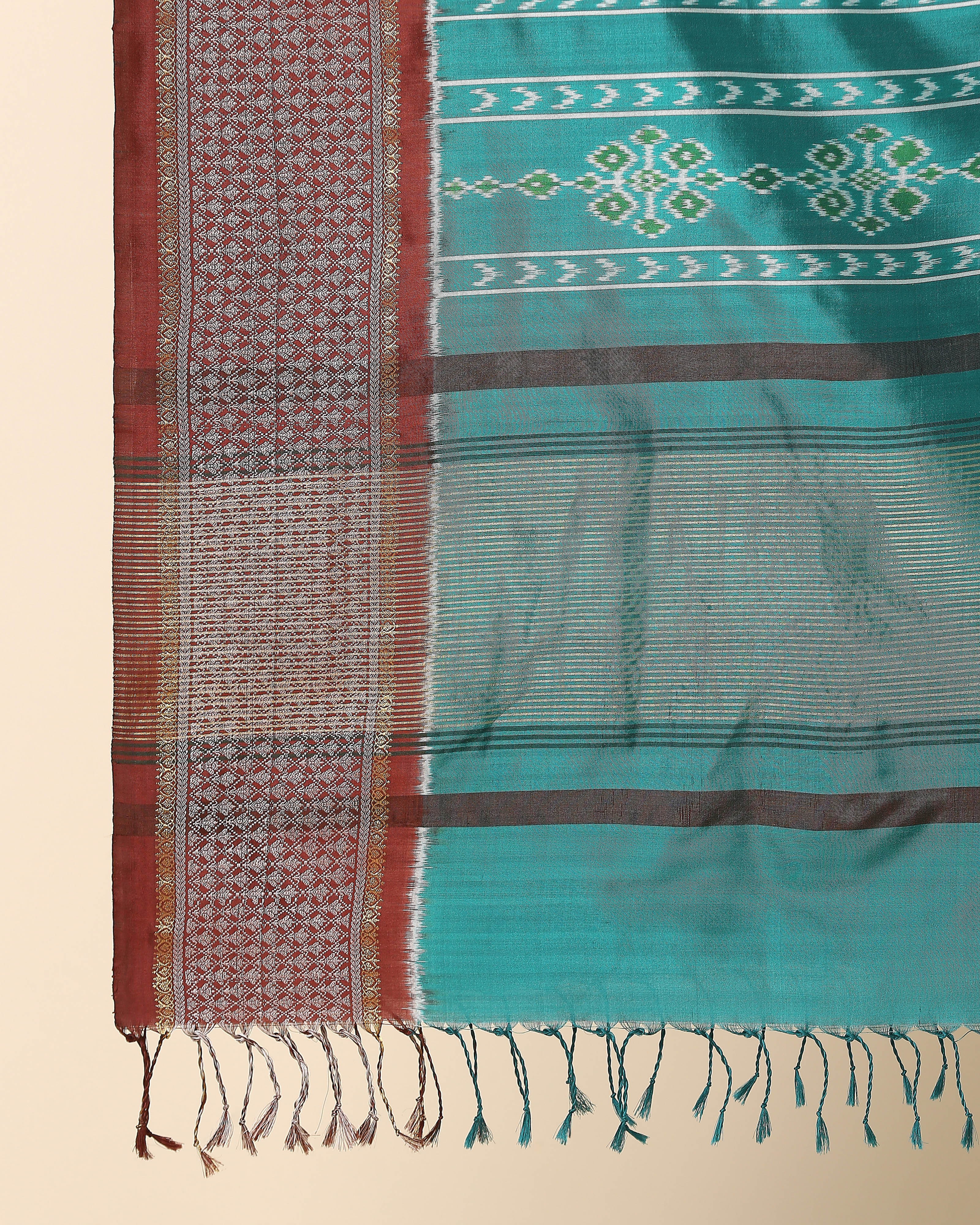 Alina Pochampally Weft Ikat Silk Dupatta