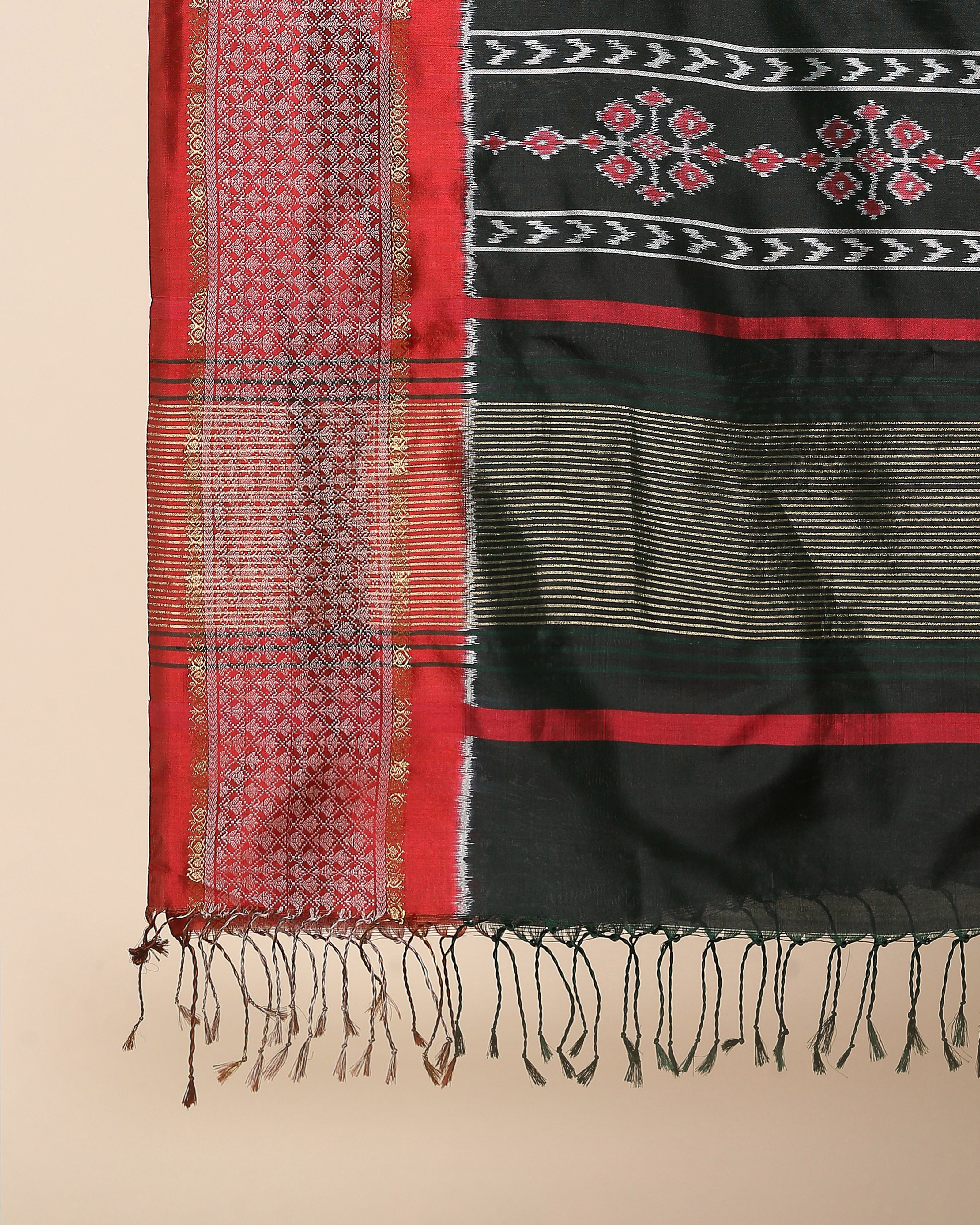 Alina Pochampally Weft Ikat Silk Dupatta