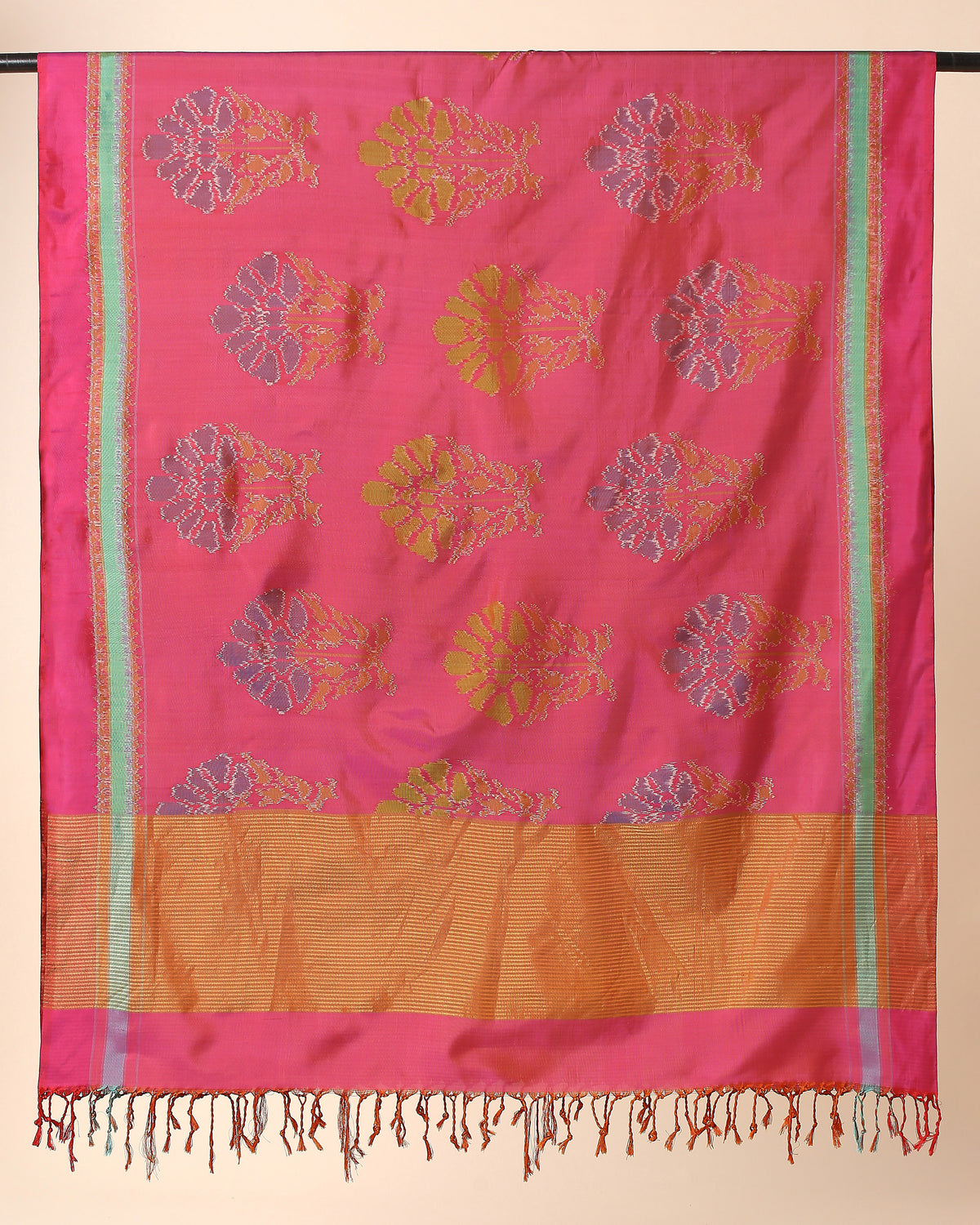 Alhan Pochampally Weft Ikat Silk Dupatta