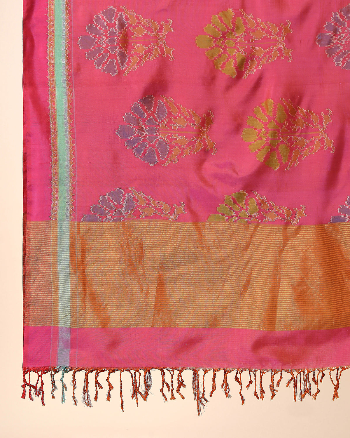 Alhan Pochampally Weft Ikat Silk Dupatta