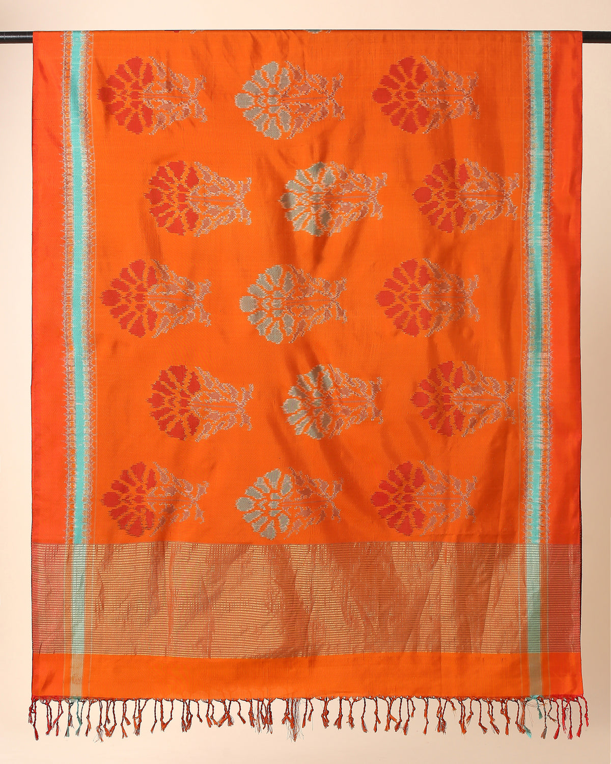 Alhan Pochampally Weft Ikat Silk Dupatta