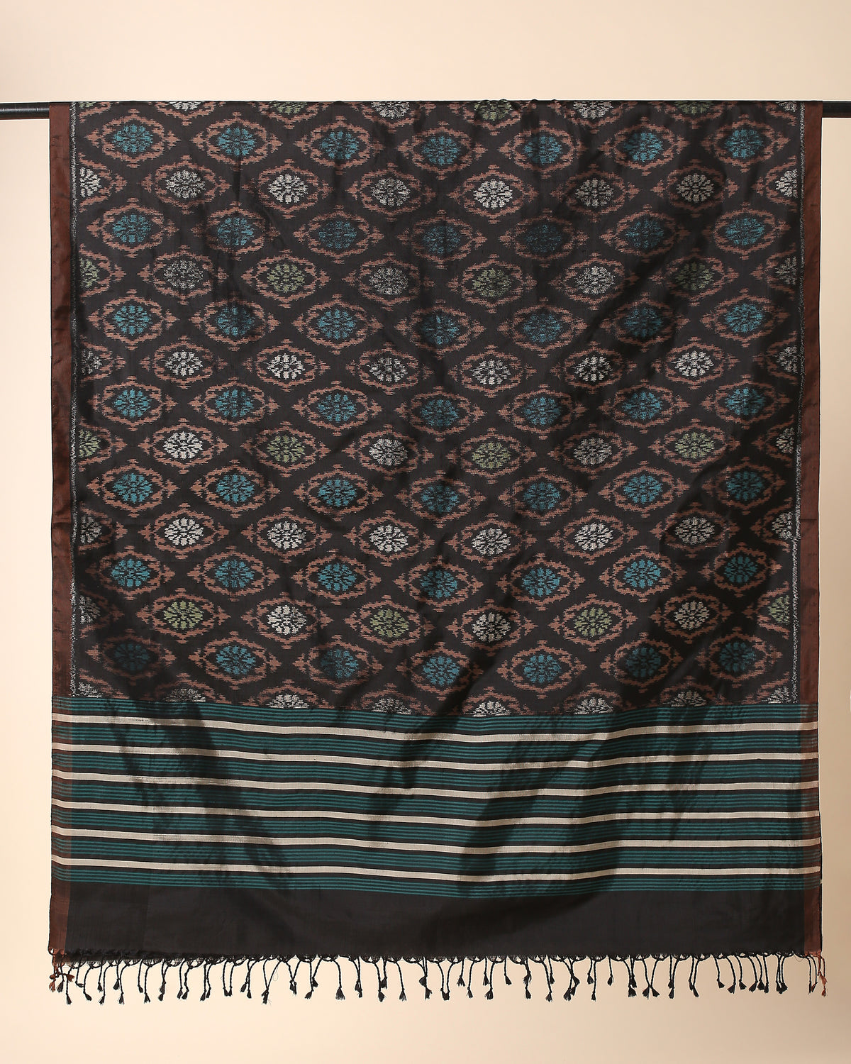 Malan Pochampally Weft Ikat Silk Dupatta