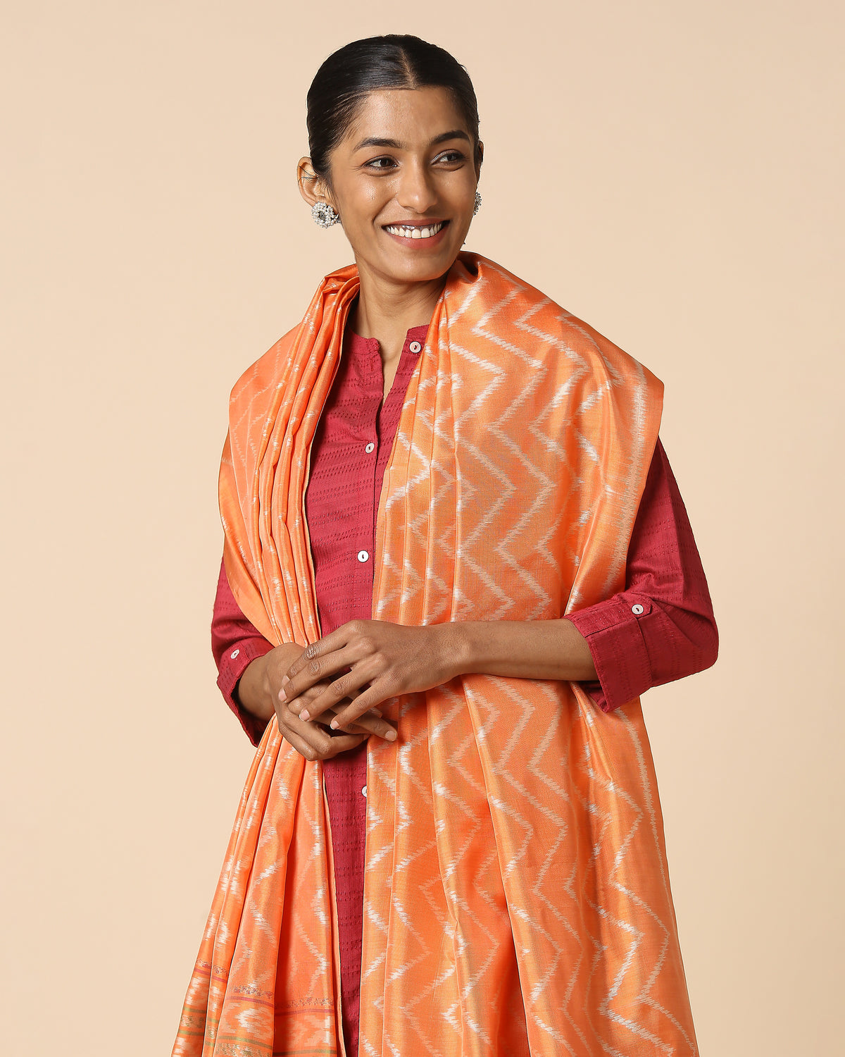 Palan Pochampally Weft Ikat Silk Dupatta
