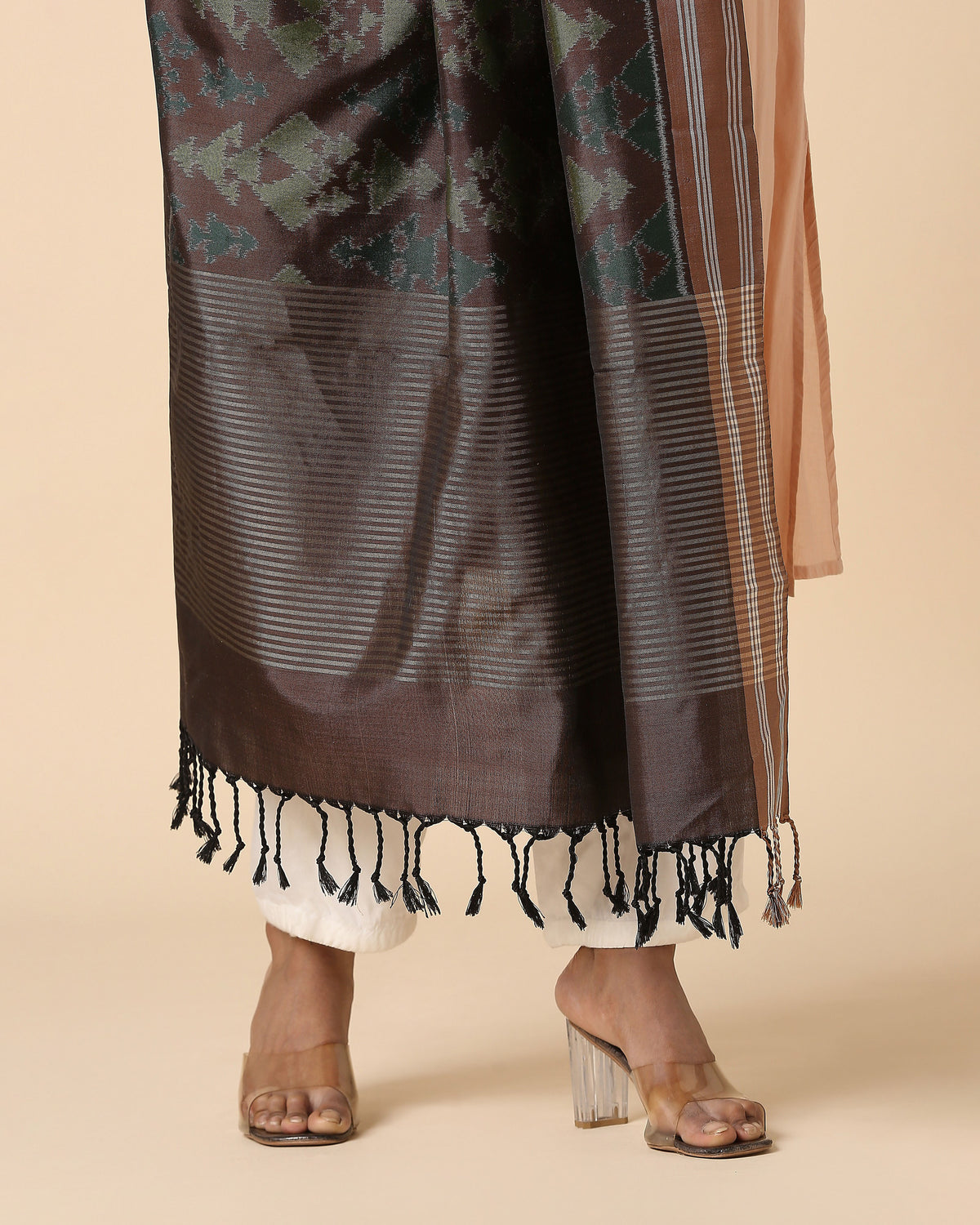 Galam Pochampally Weft Ikat Silk Dupatta