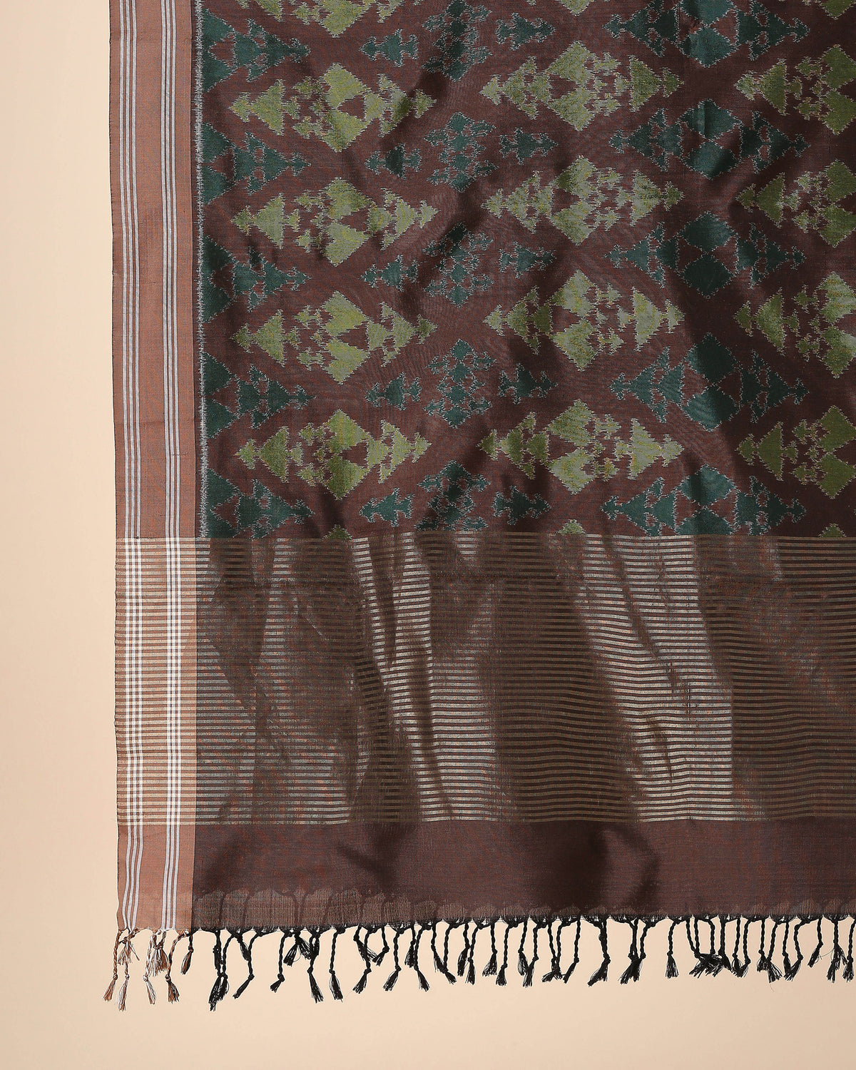 Galam Pochampally Weft Ikat Silk Dupatta