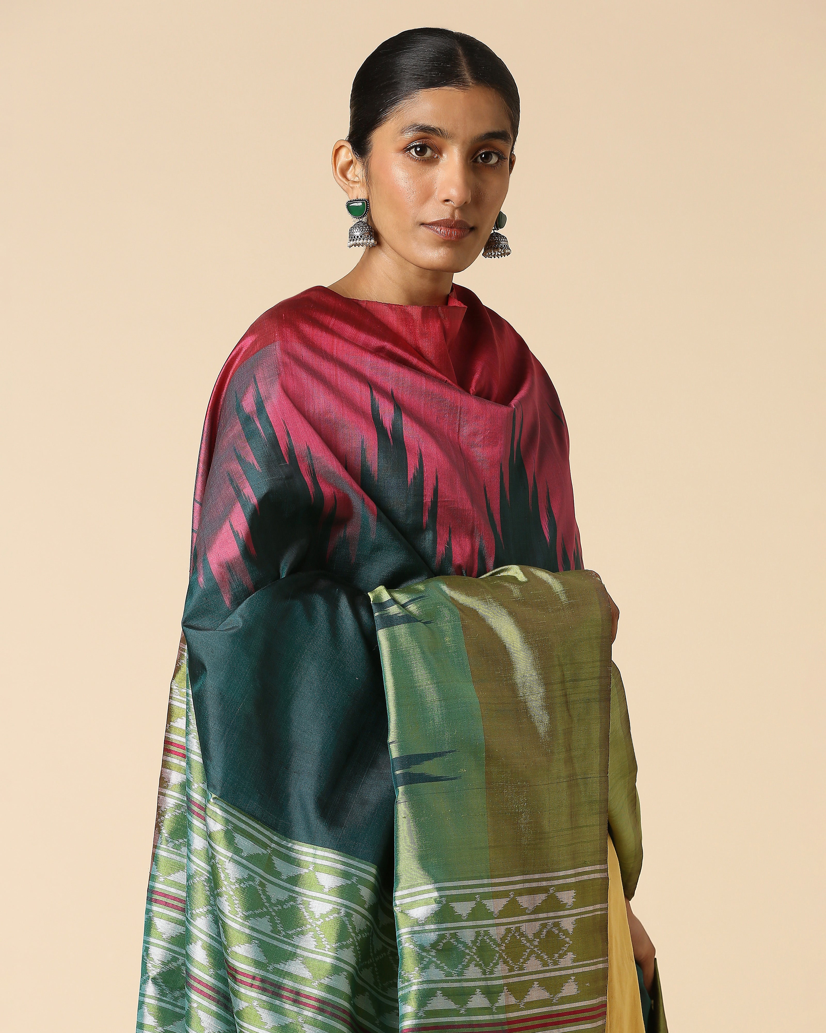 Giria Pochampally Weft Ikat Silk Dupatta