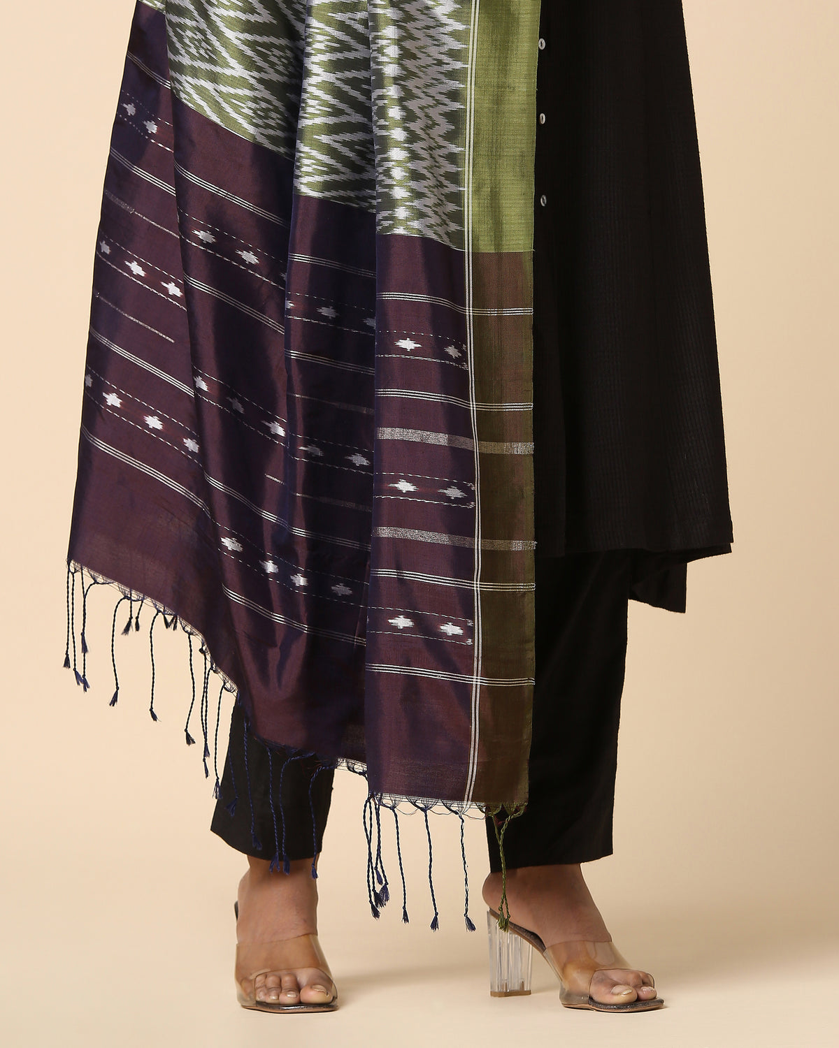 Navina Pochampally Weft Ikat Silk Dupatta