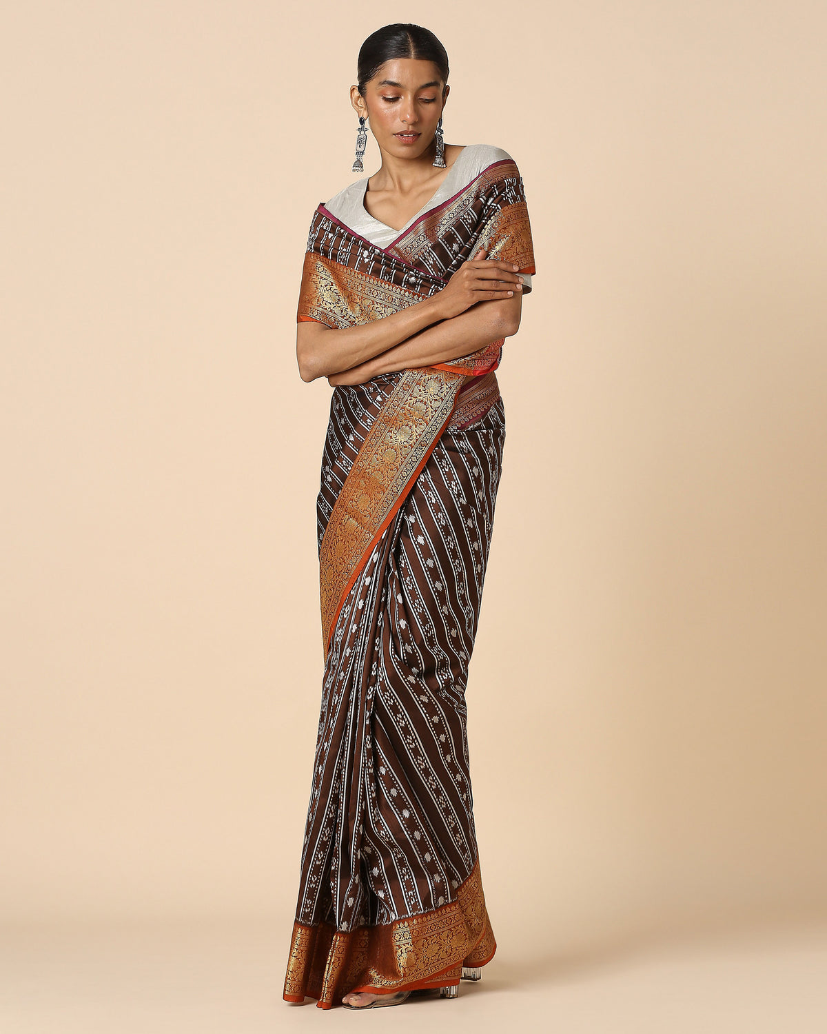 Ivaan Pochampally Weft Ikat Silk Saree
