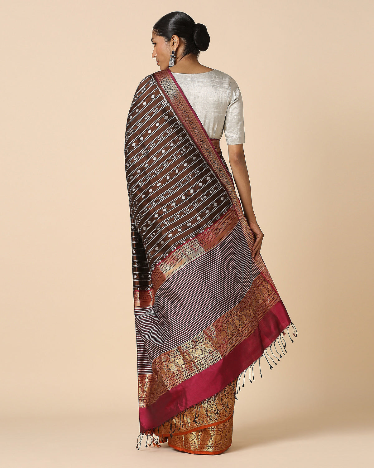 Ivaan Pochampally Weft Ikat Silk Saree