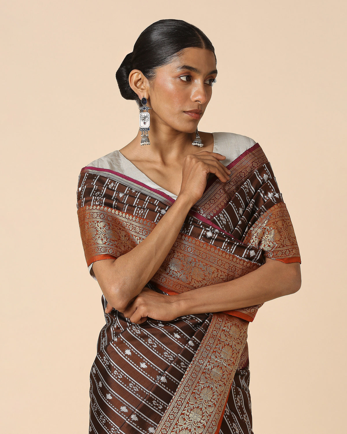 Ivaan Pochampally Weft Ikat Silk Saree