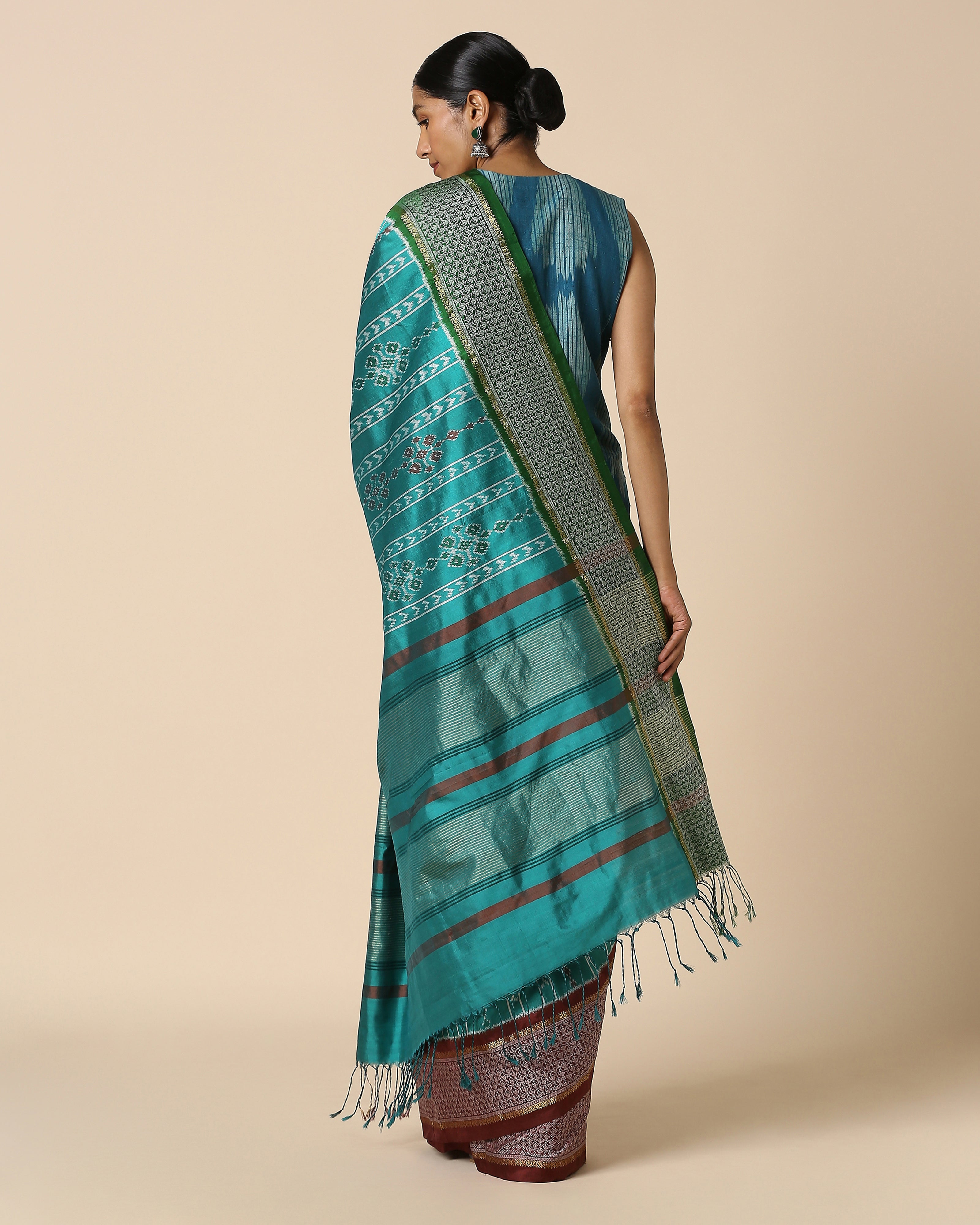 Alina Pochampally Weft Ikat Silk Saree