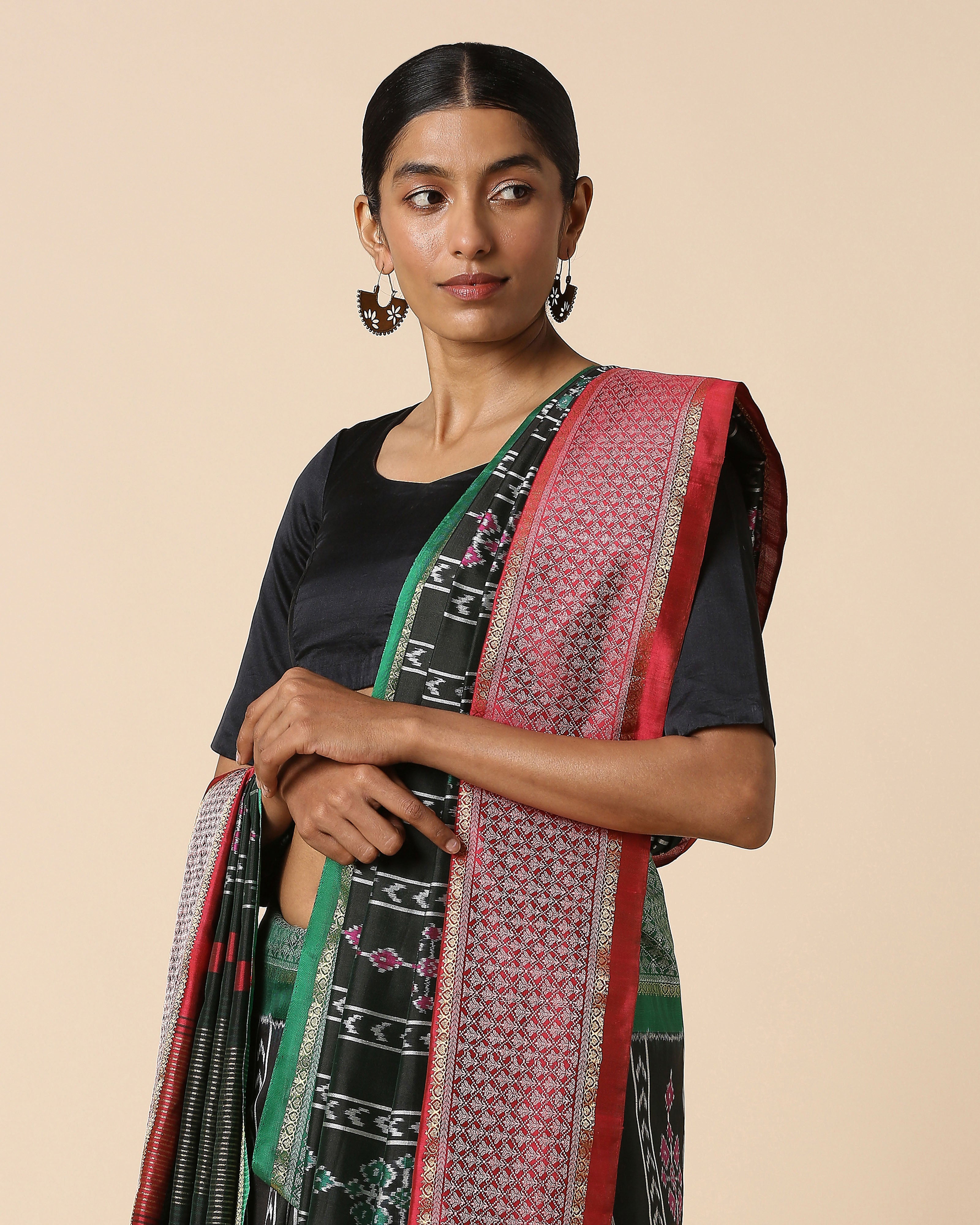 Alina Pochampally Weft Ikat Silk Saree